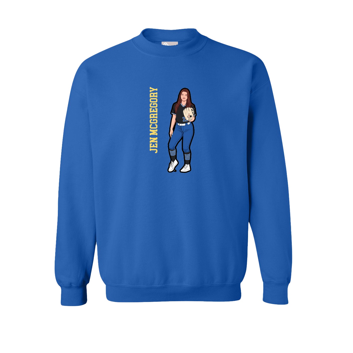 Fleece Crew — Name Vertical in Royal