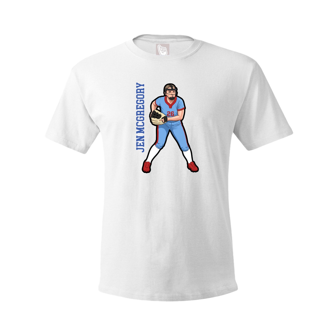 Tee — Name Vertical in White