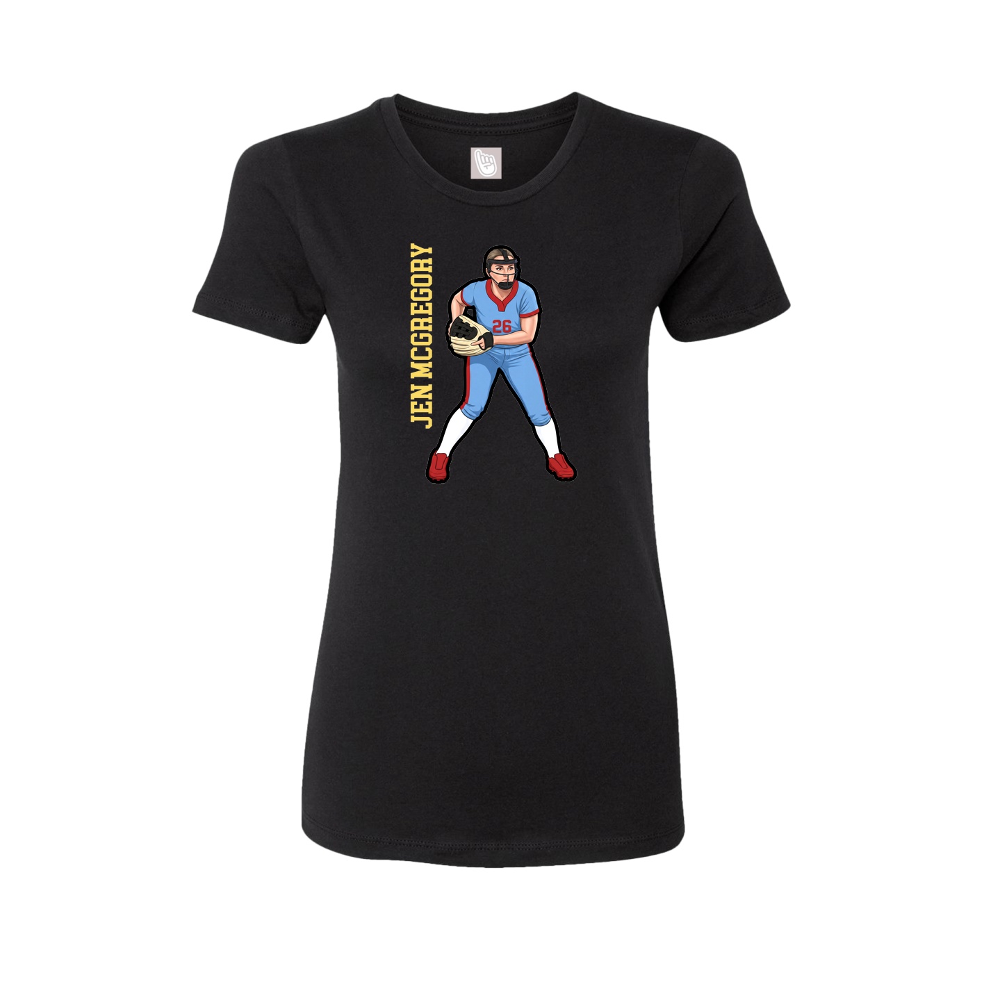 Womens Tee — Name Vertical in Black
