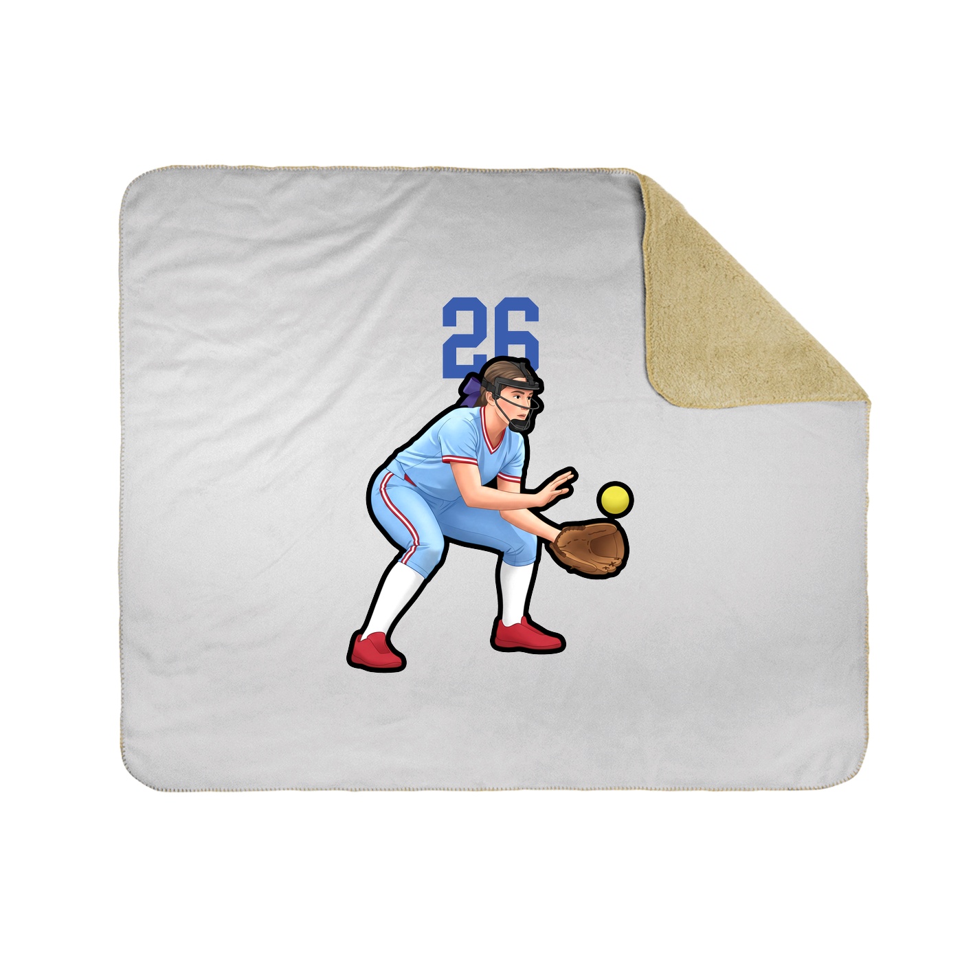 Throw Blanket — Number Top in White