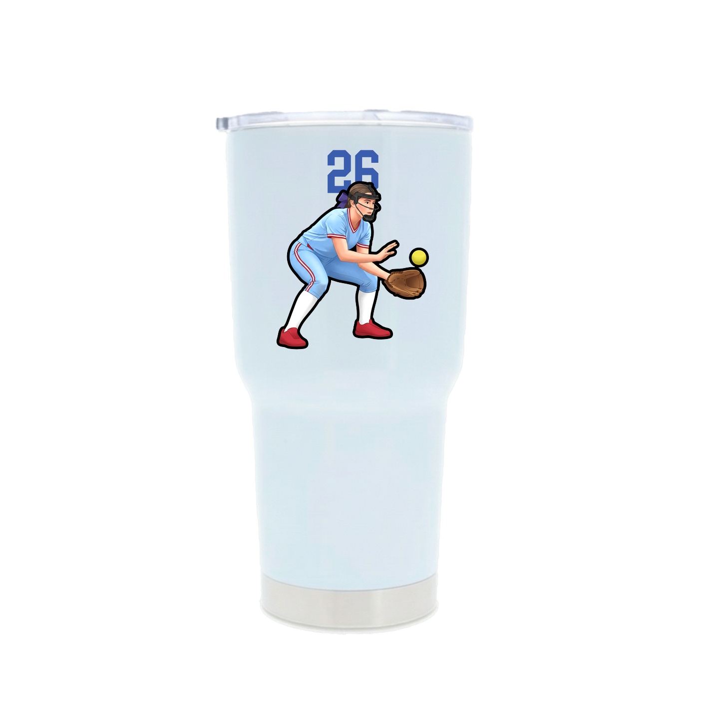 30oz Stainless Steel Tumbler — Number Top in White