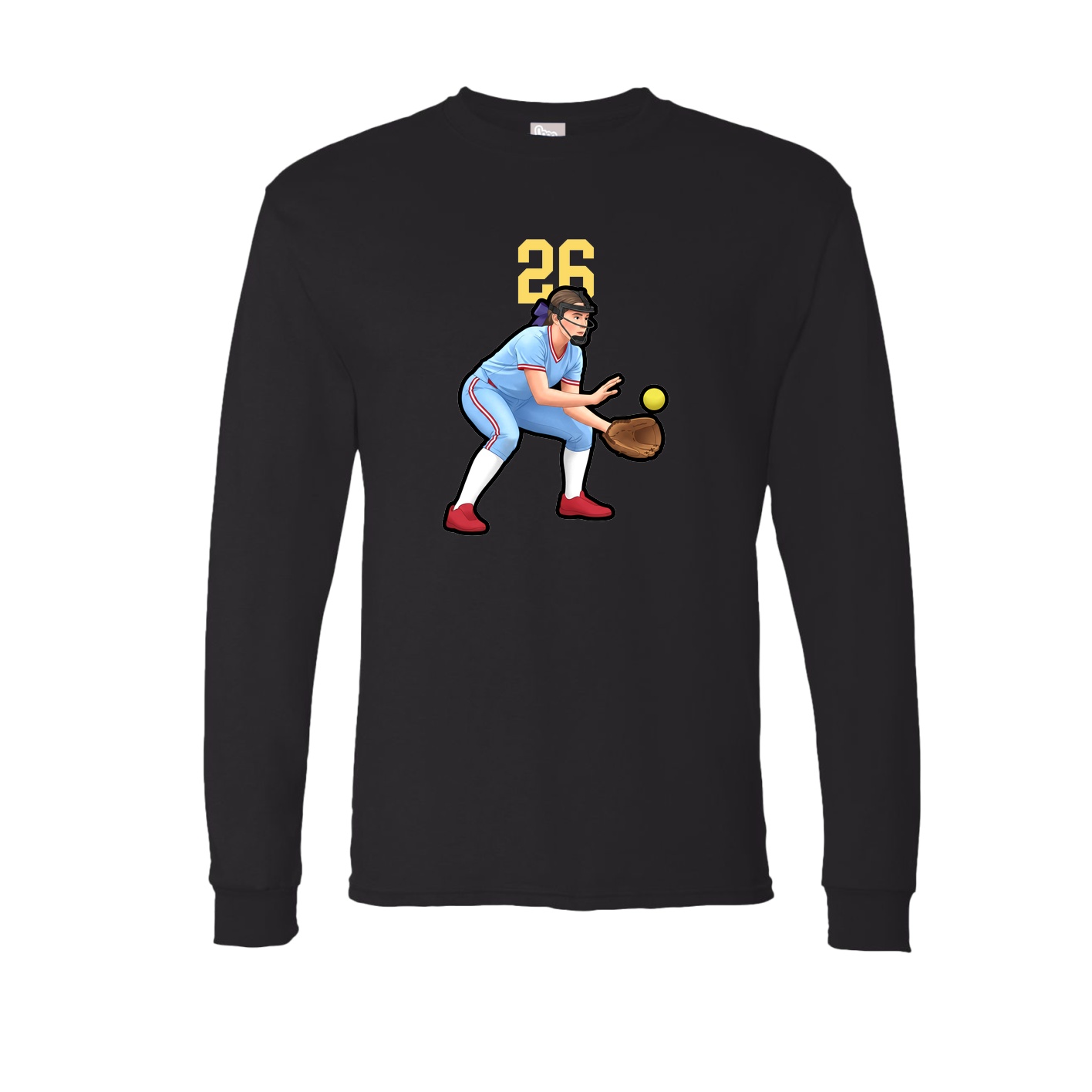 Long Sleeve Tee — Number Top in Black