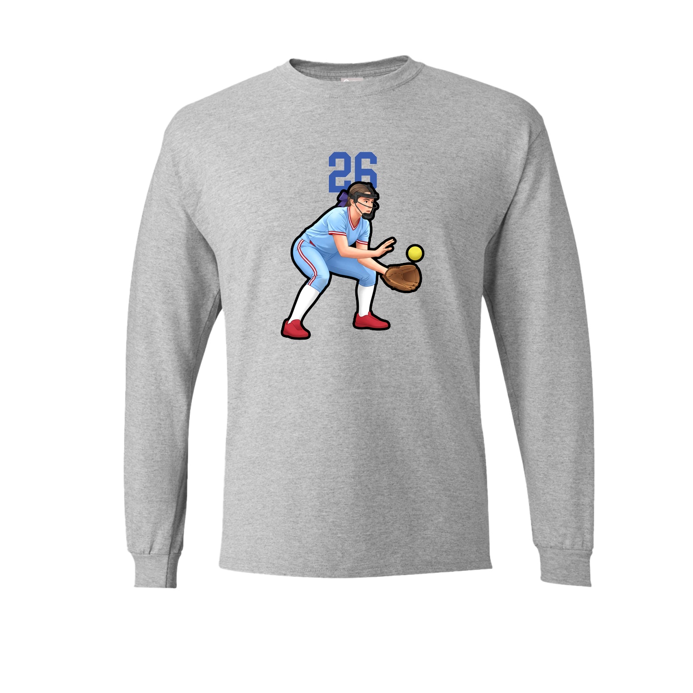 Long Sleeve Tee — Number Top in Grey