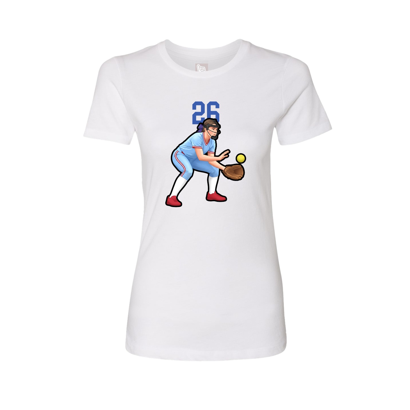Fitted Women's Tee — Number Top in White