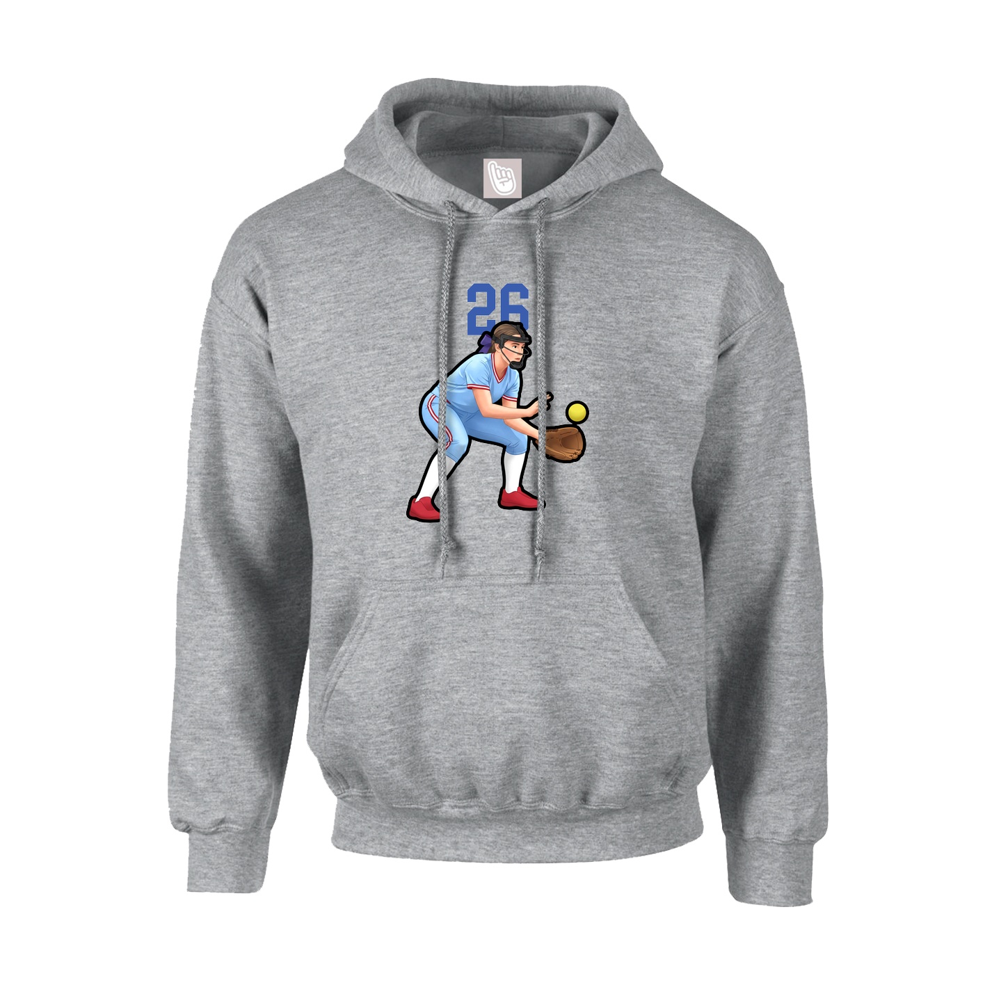Hoodie — Number Top in Grey