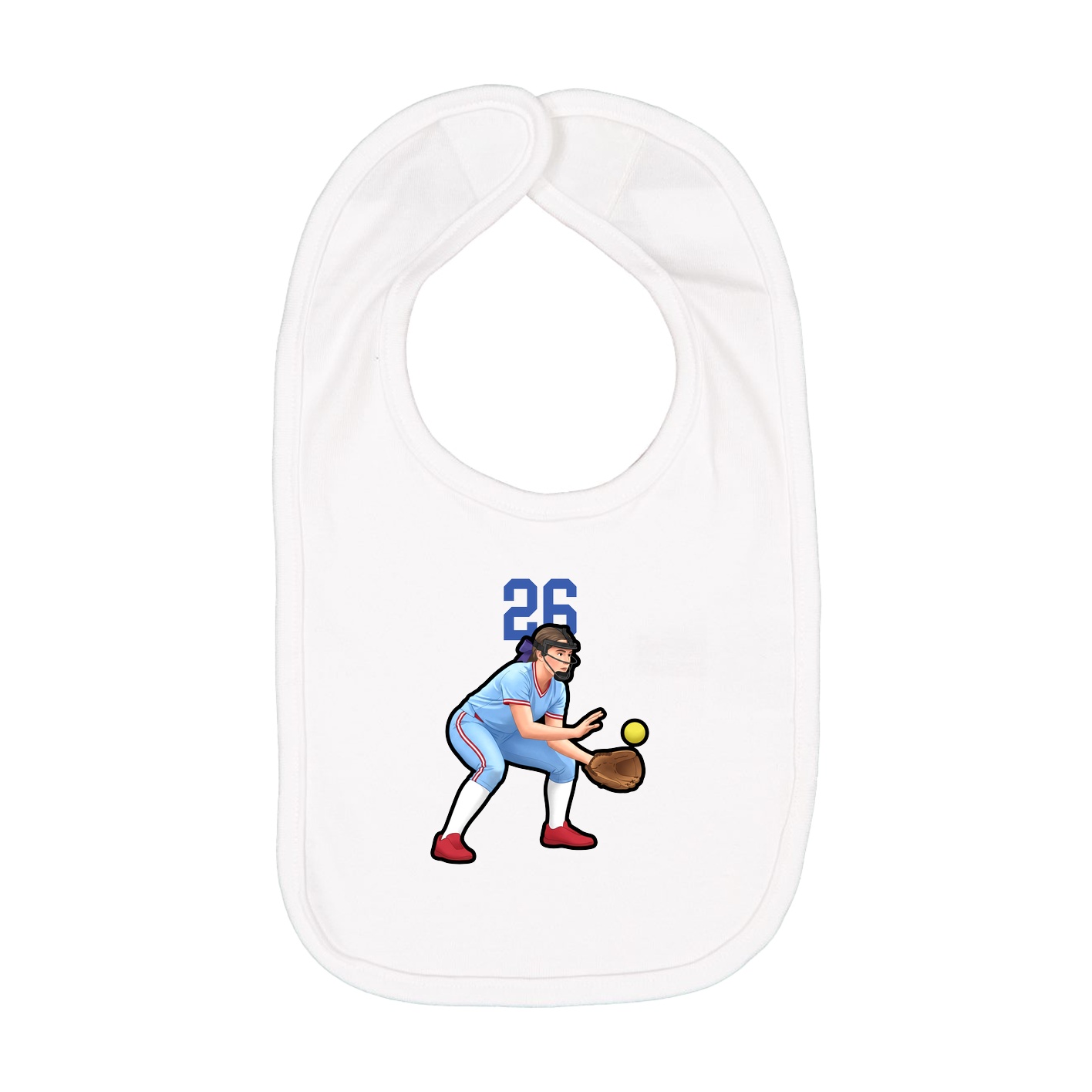 Infant Bib — Number Top in White