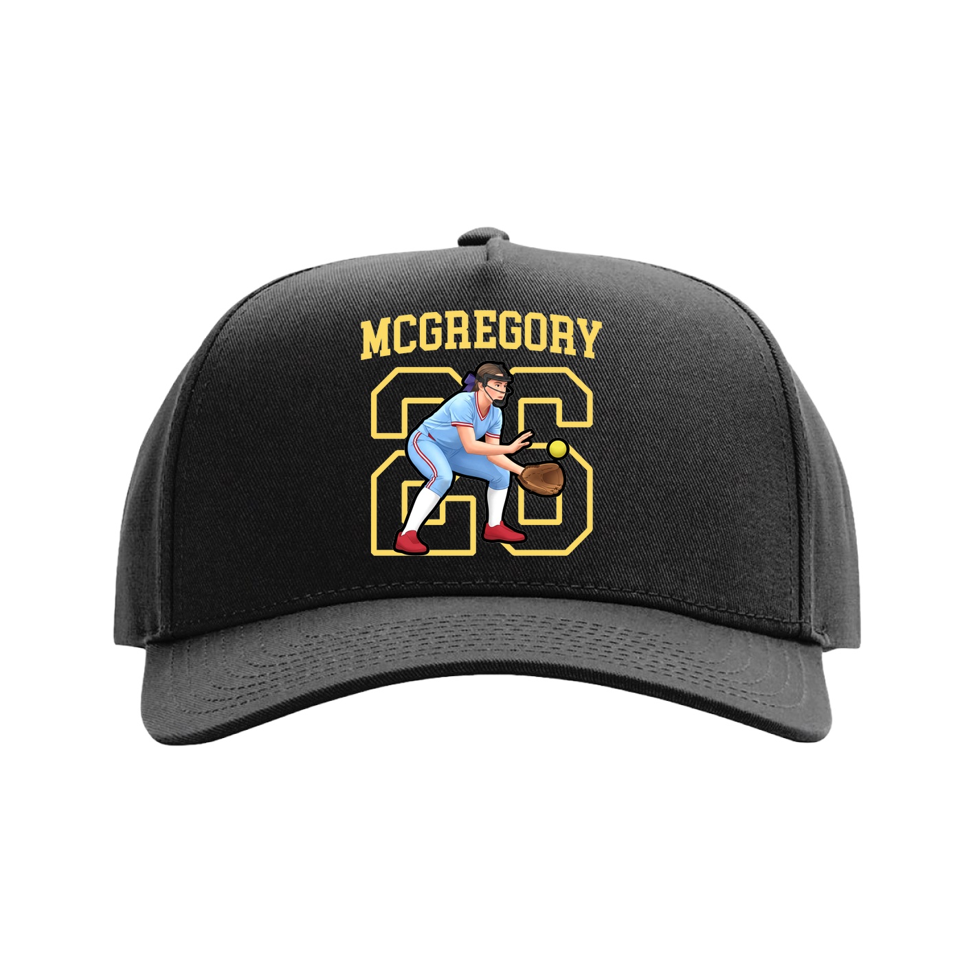 Full Fabric Five-Panel Champ Cap — Shirsey in Black