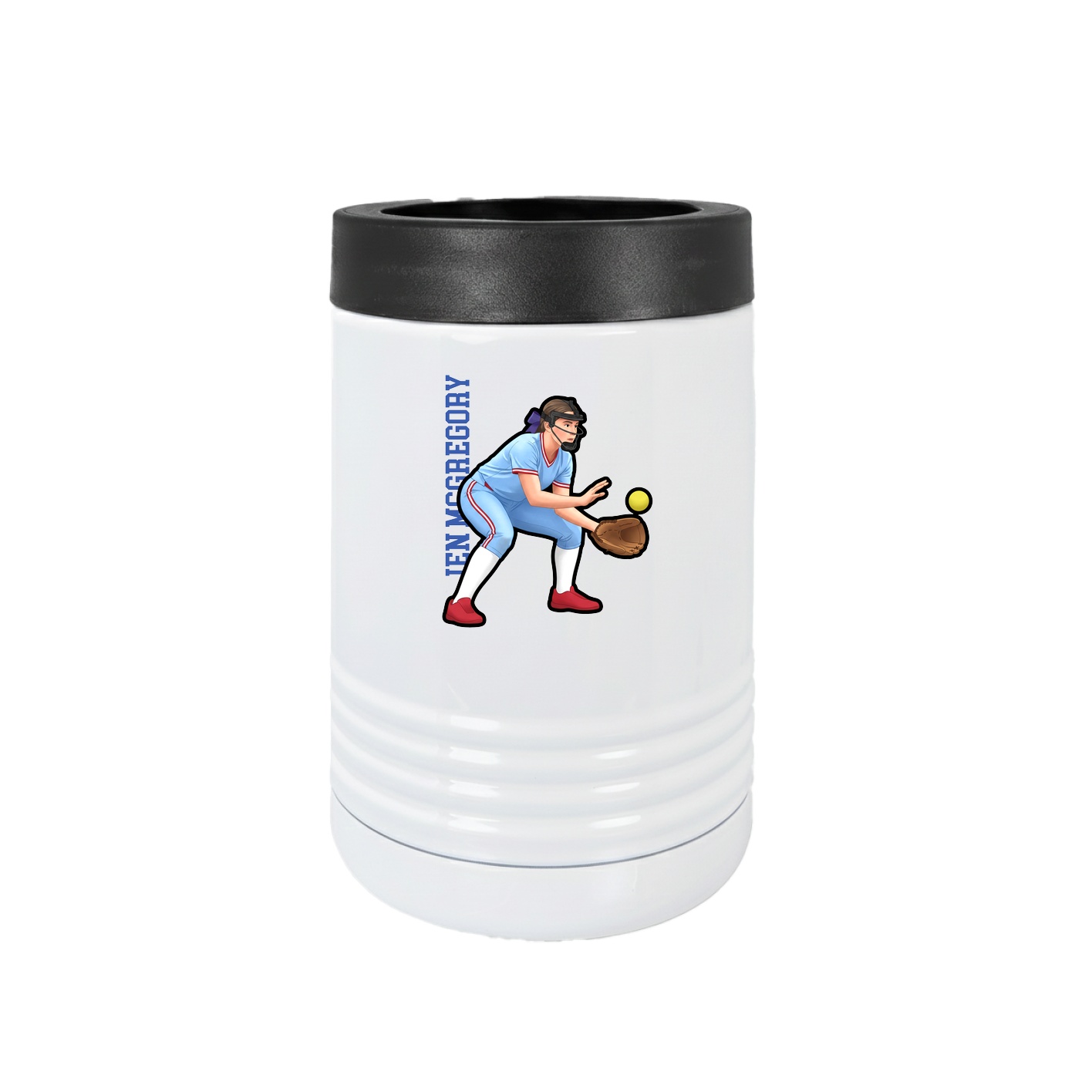 Beverage Holder — Name Vertical in White