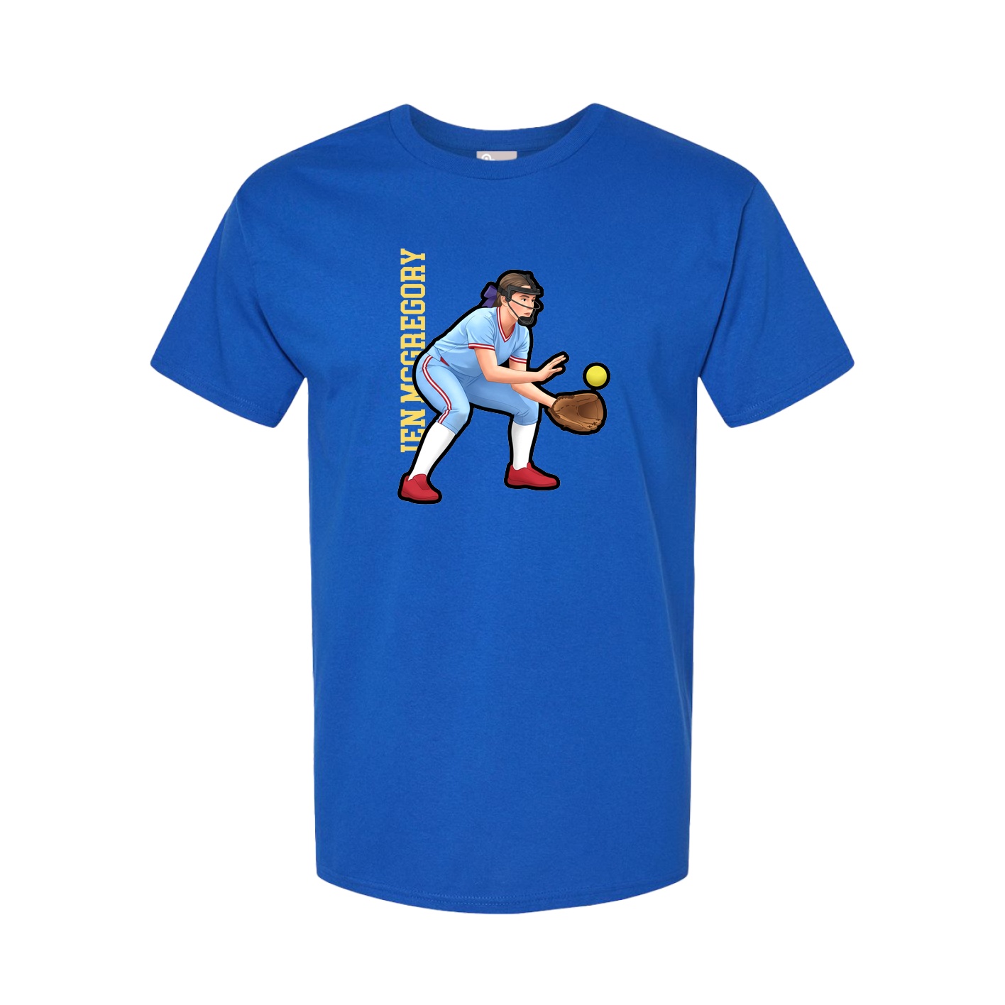 Youth Tee — Name Vertical in Royal