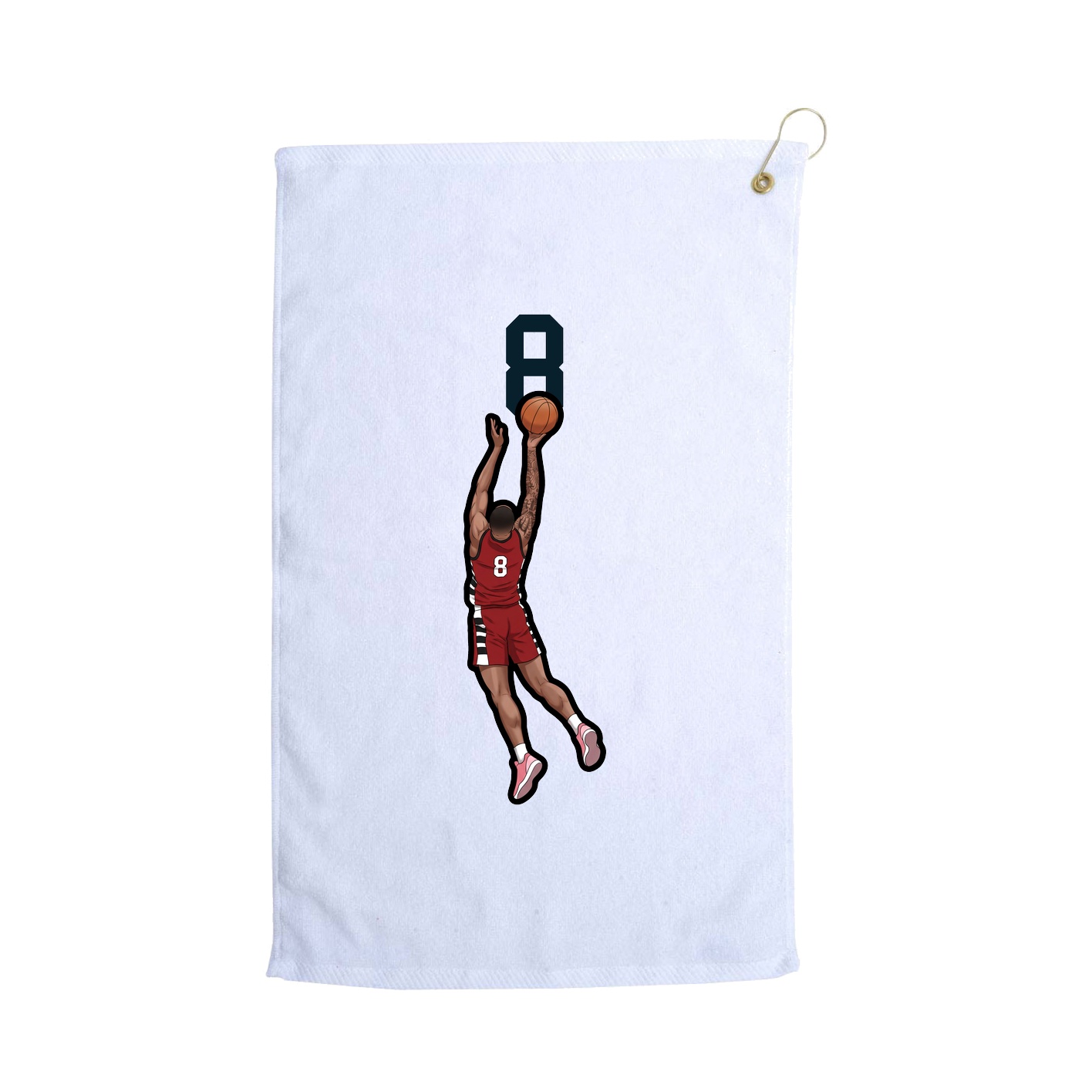 Golf Towel — Number Top in White