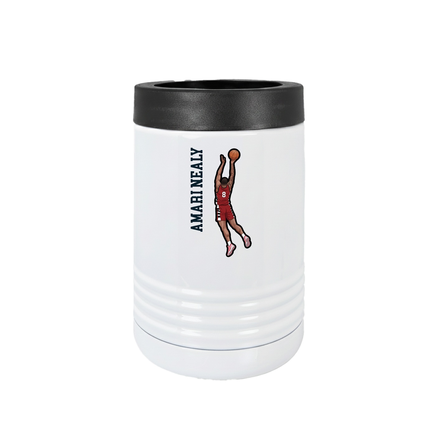 Beverage Holder — Name Vertical in White