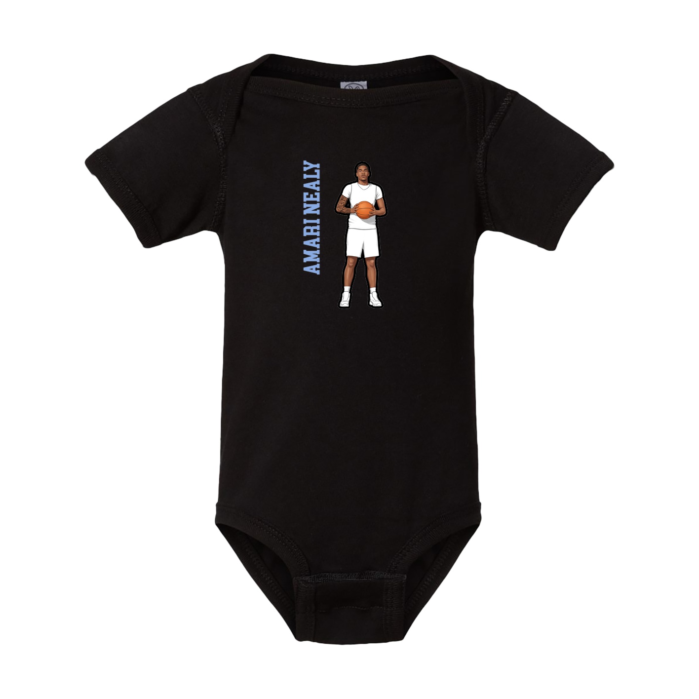 Baby Onesie — Name Vertical in Black