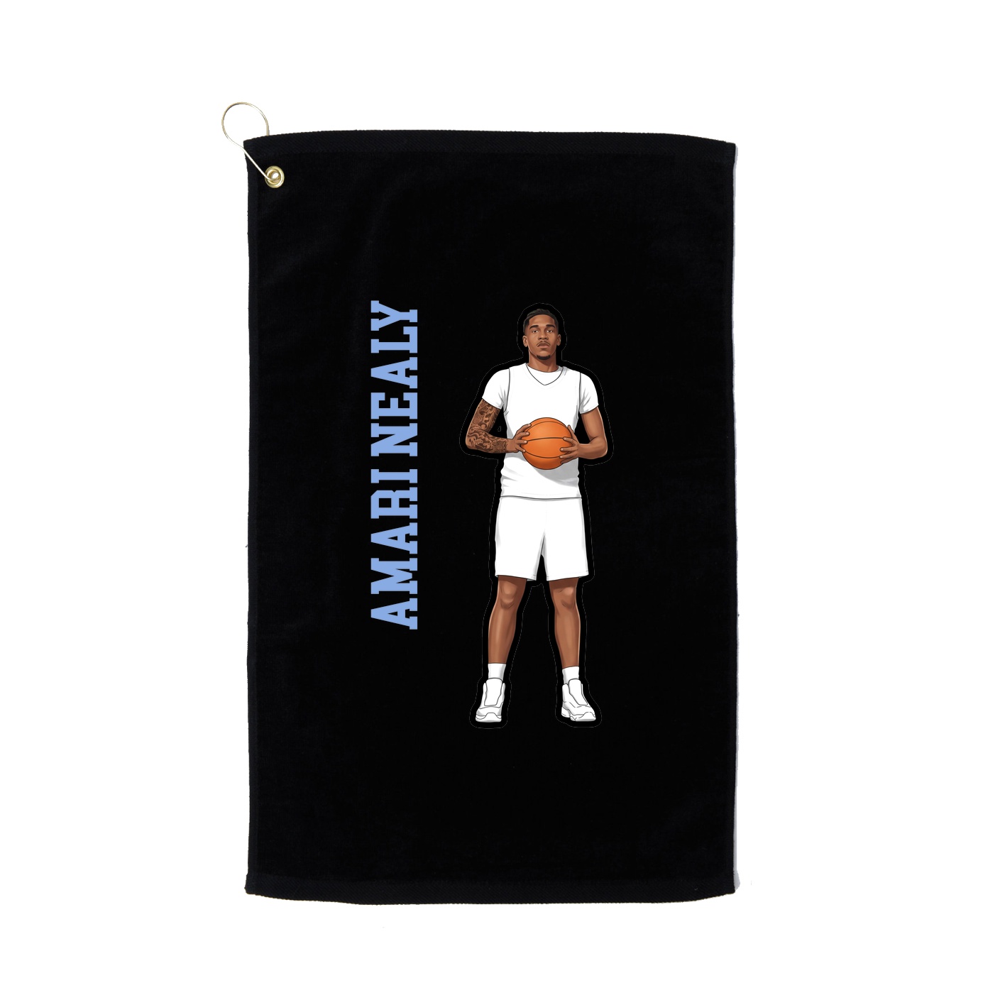 Golf Towel — Name Vertical in Black
