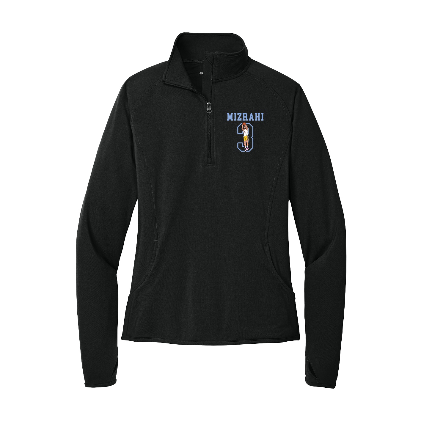 Women's Q-Zip Pullover — Shirsey in Black
