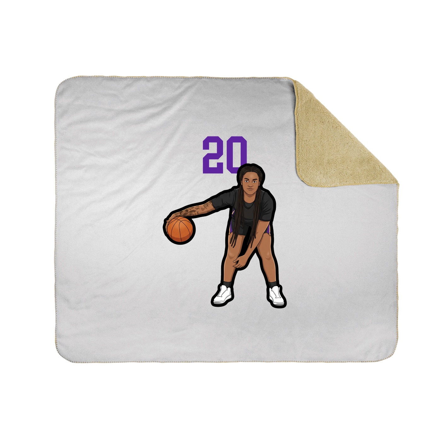 Throw Blanket — Number Top in White