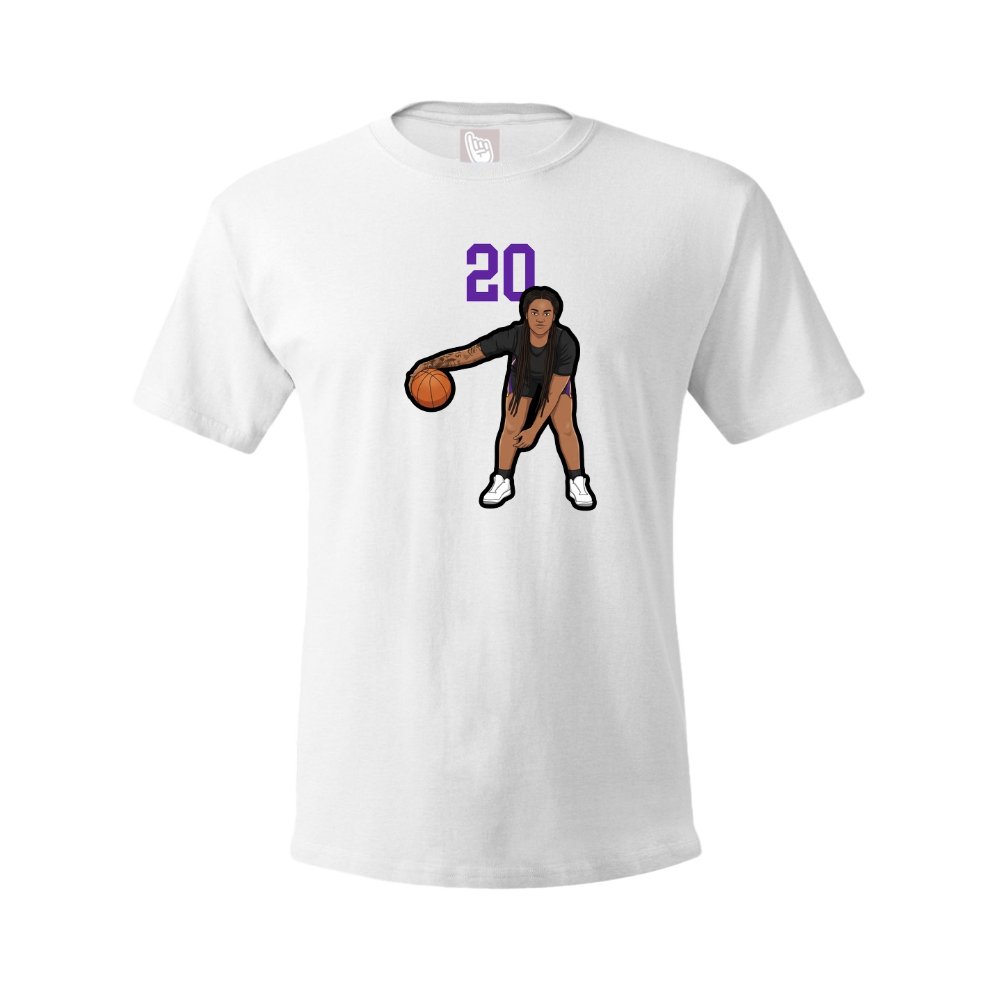 Youth Tee — Number Top in White