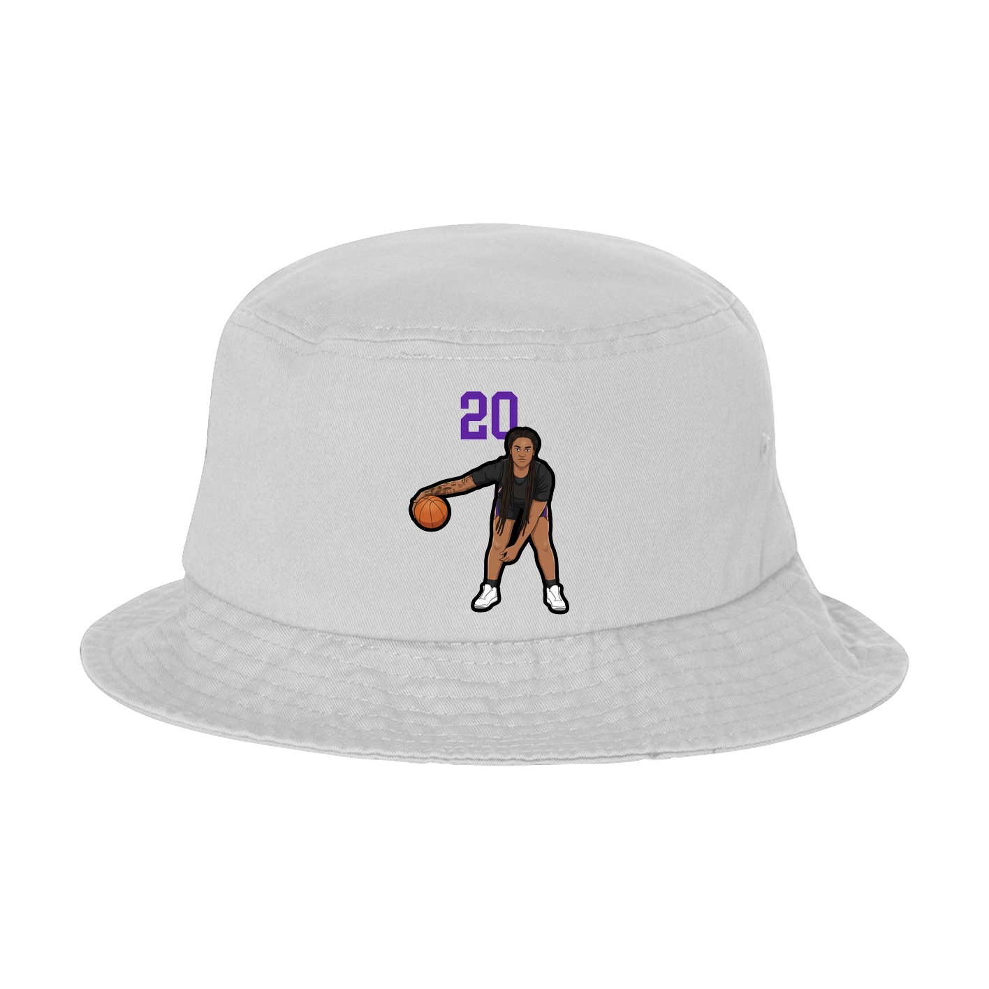 Bucket Cap — Number Top in White