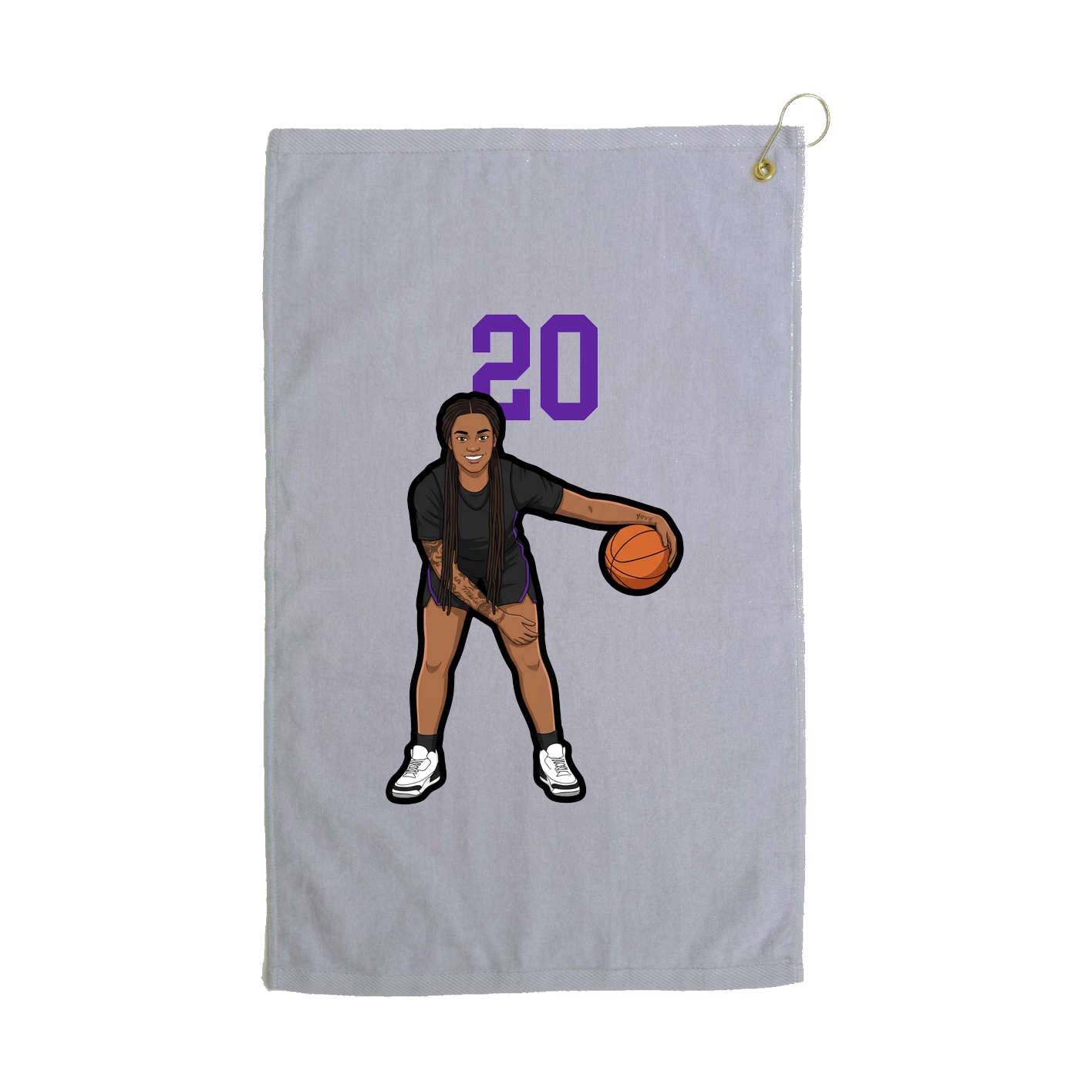Golf Towel — Number Top in Grey