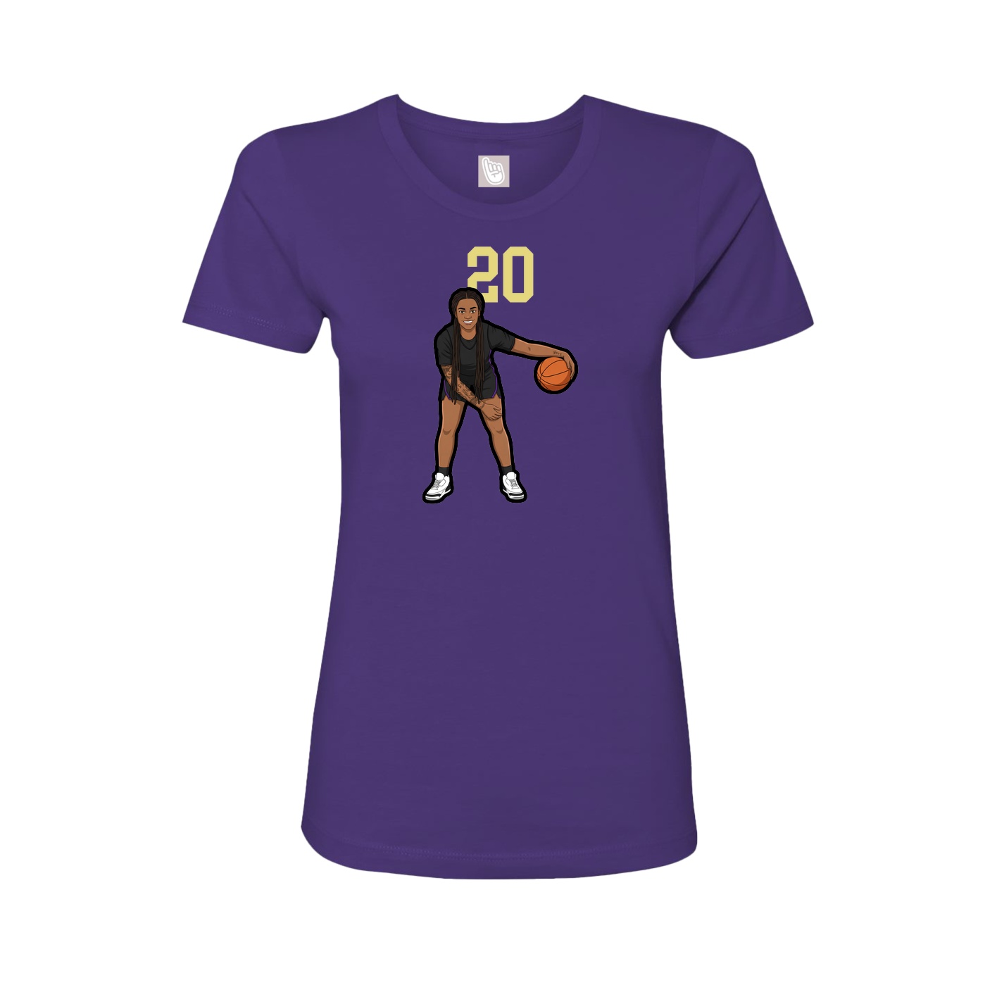 Fitted Women's Tee — Number Top in Purple