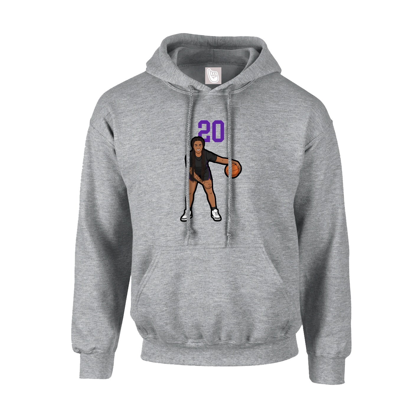 Youth Hoodie — Number Top in Grey