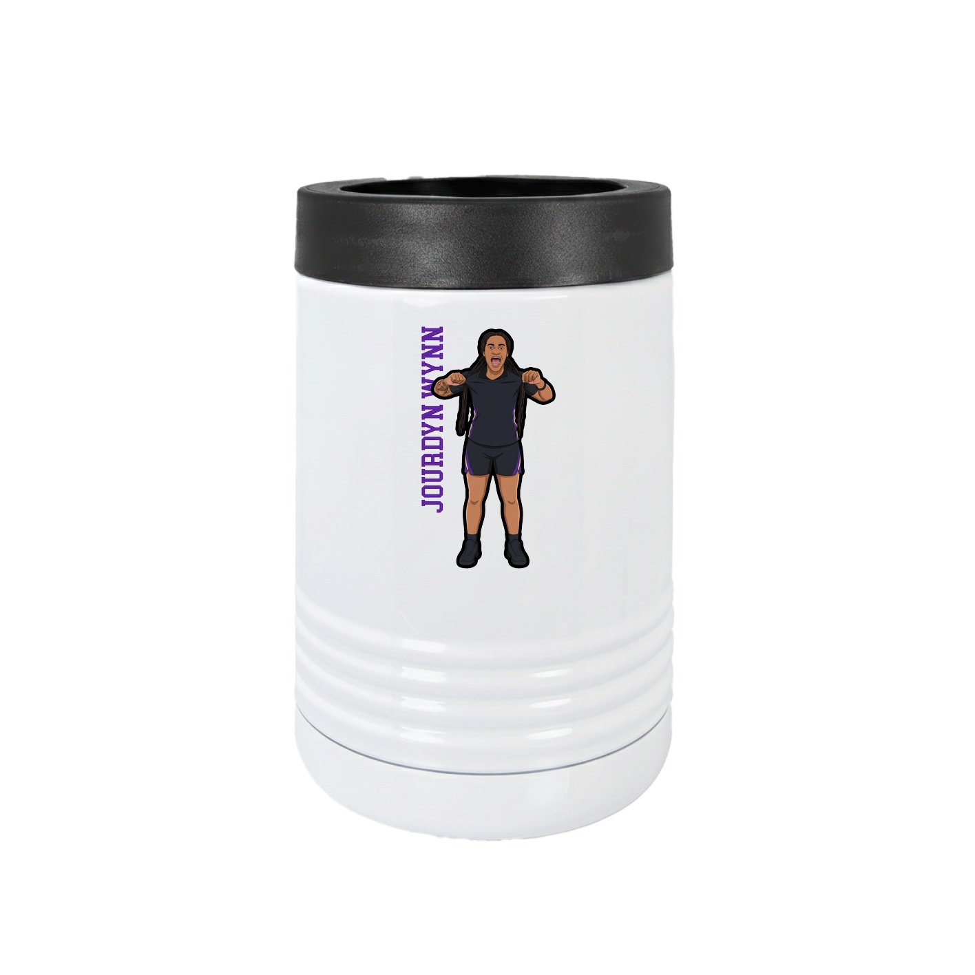 Beverage Holder — Name Vertical in White
