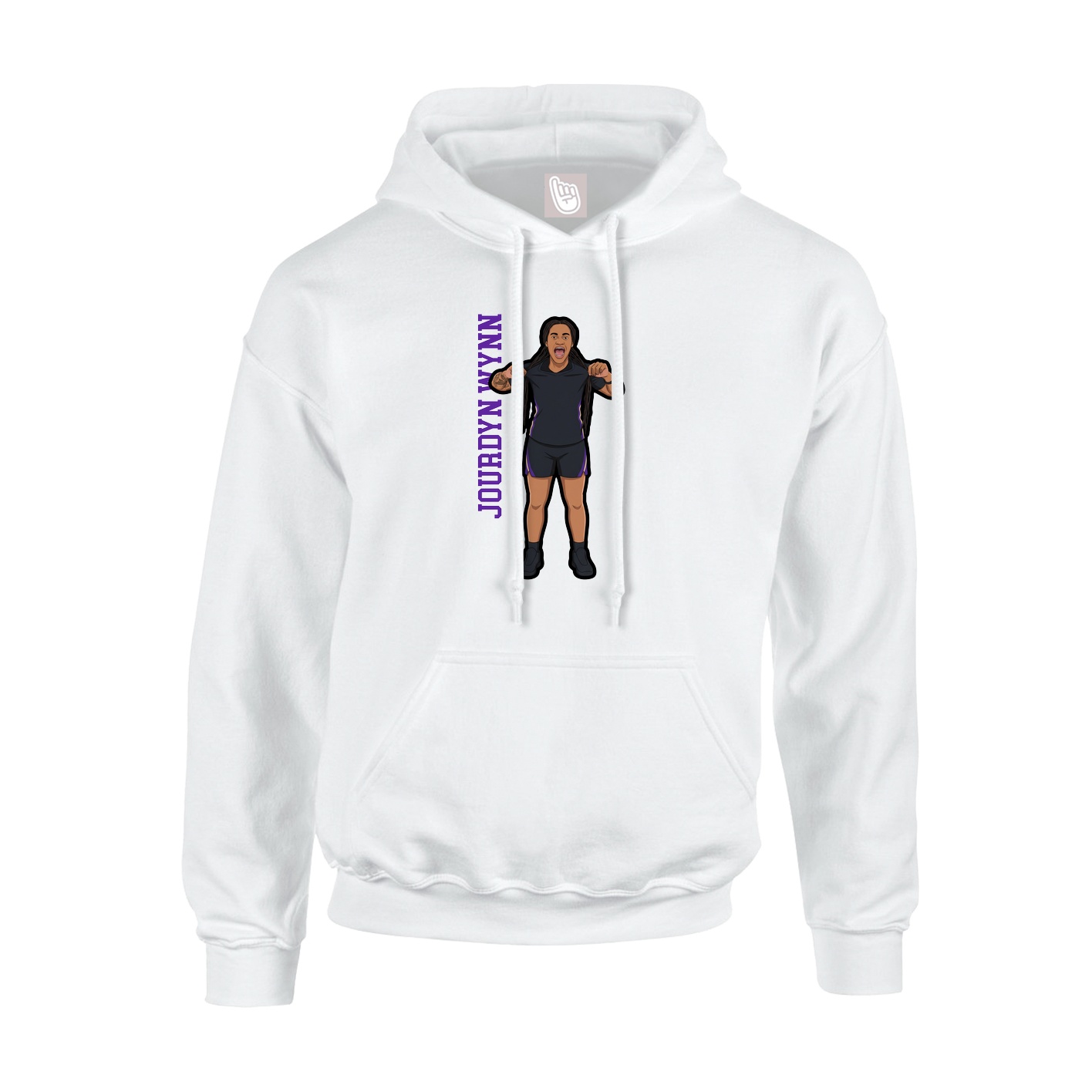 Hoodie — Name Vertical in White