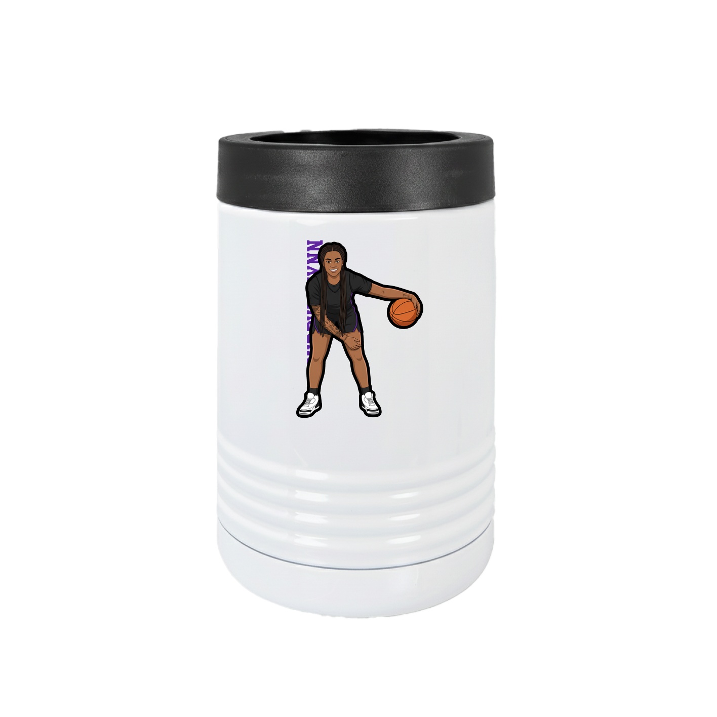 Beverage Holder — Name Vertical in White