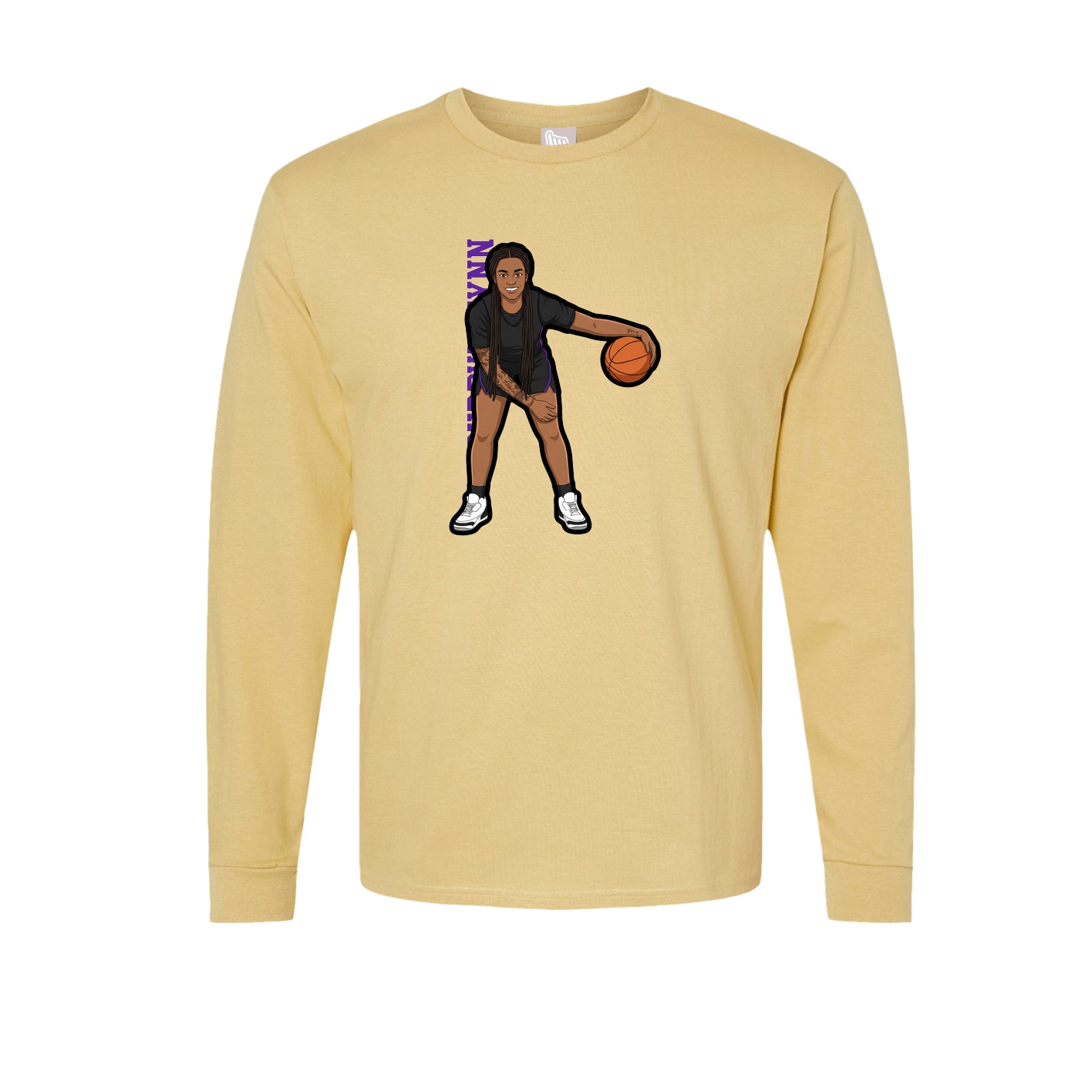 Long Sleeve Tee — Name Vertical in Vegas Gold