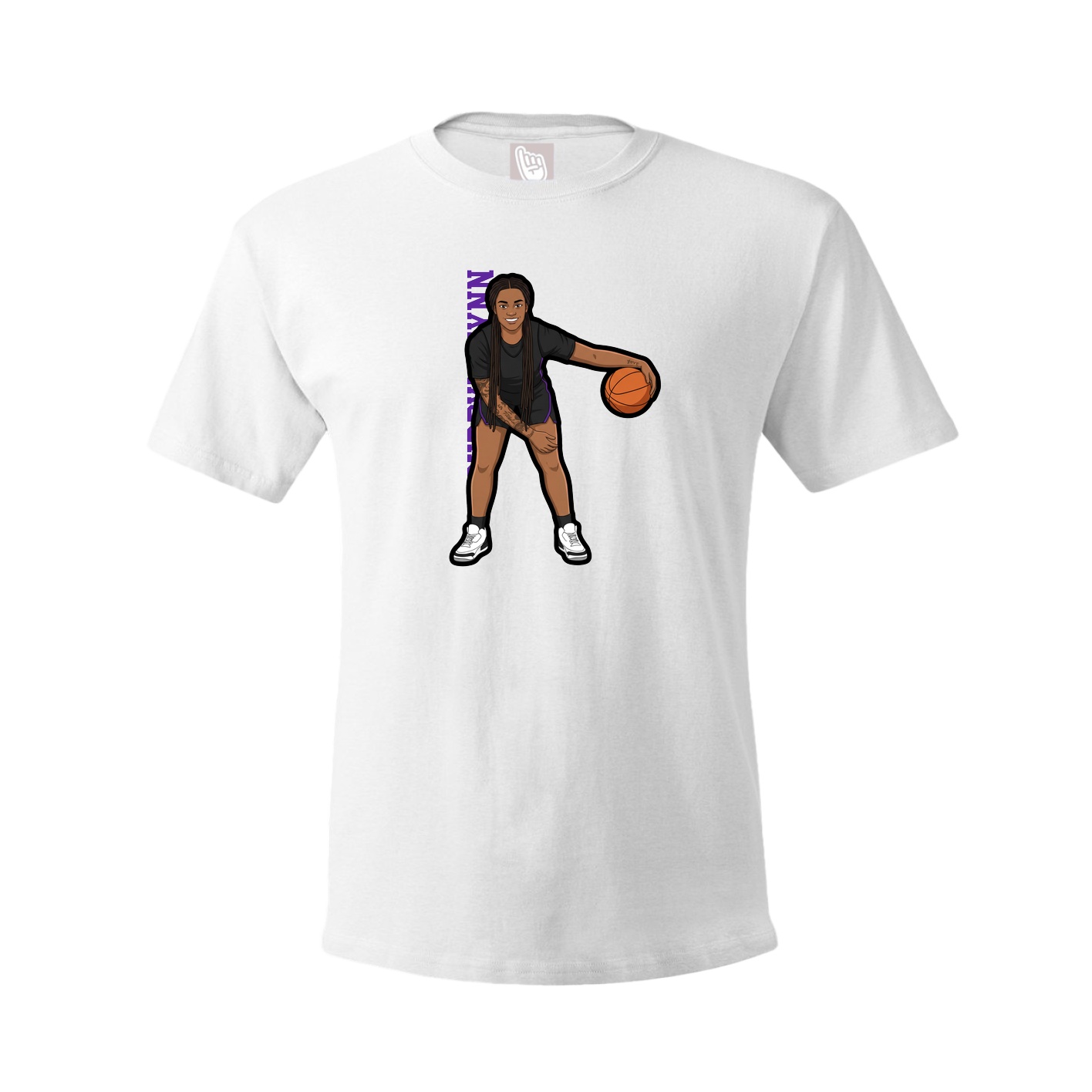 Youth Tee — Name Vertical in White