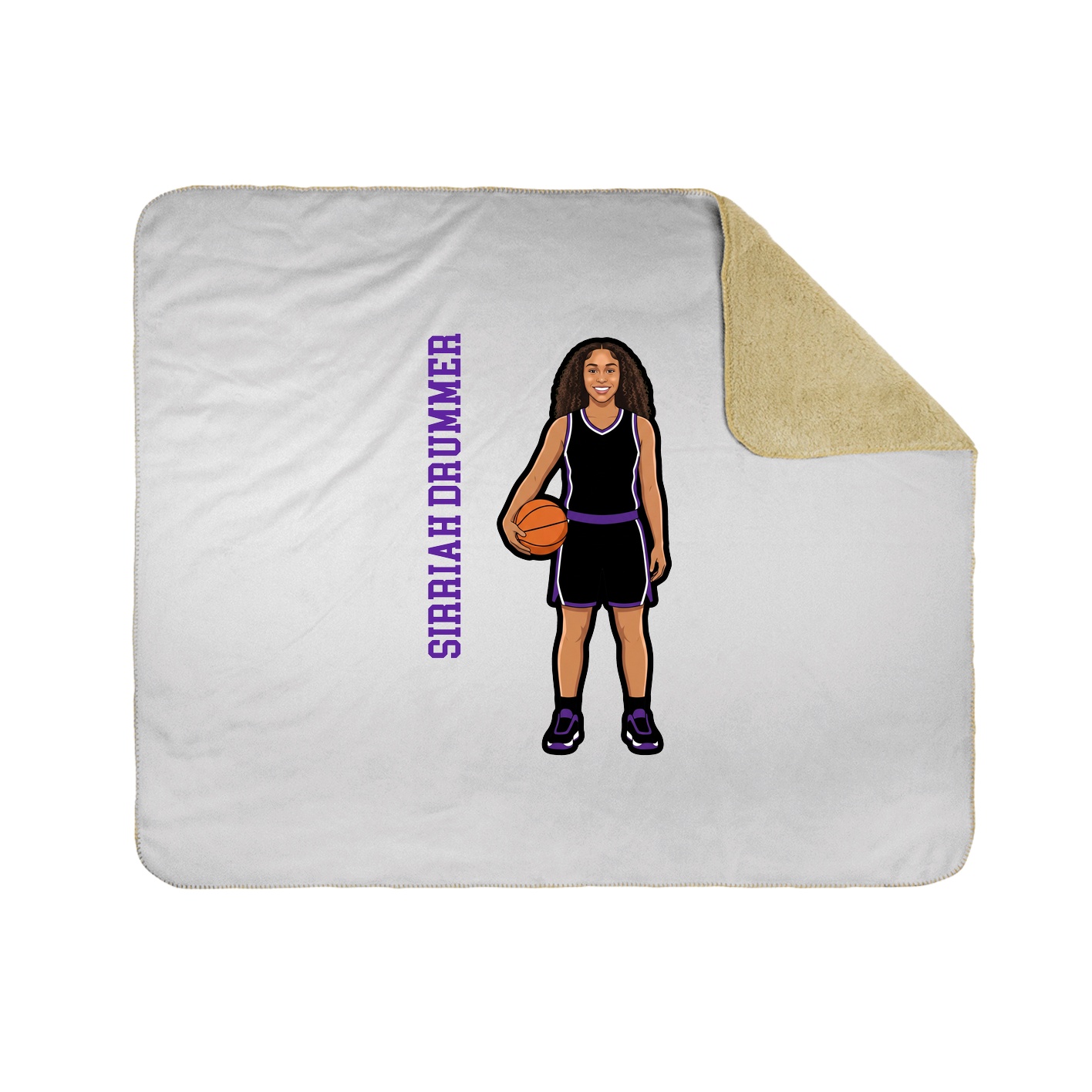 Throw Blanket — Name Vertical in White