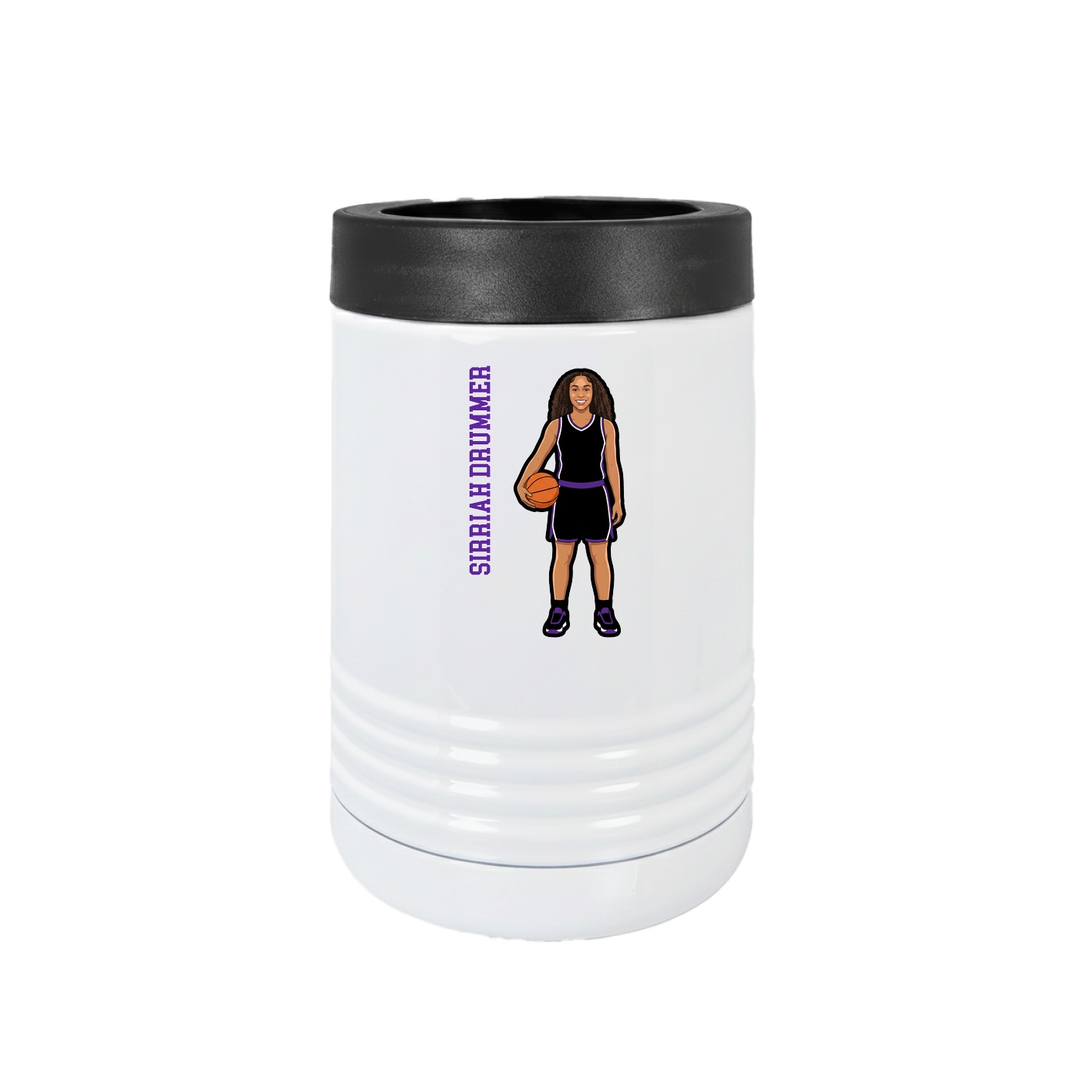 Beverage Holder — Name Vertical in White
