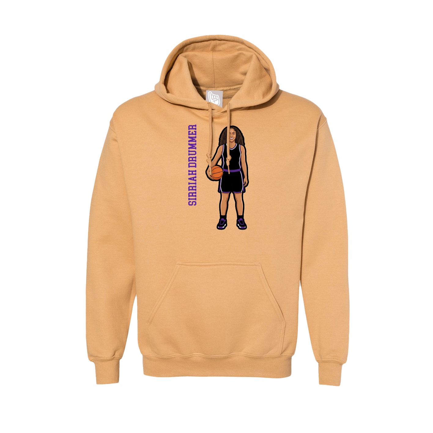 Hoodie — Name Vertical in Vegas Gold