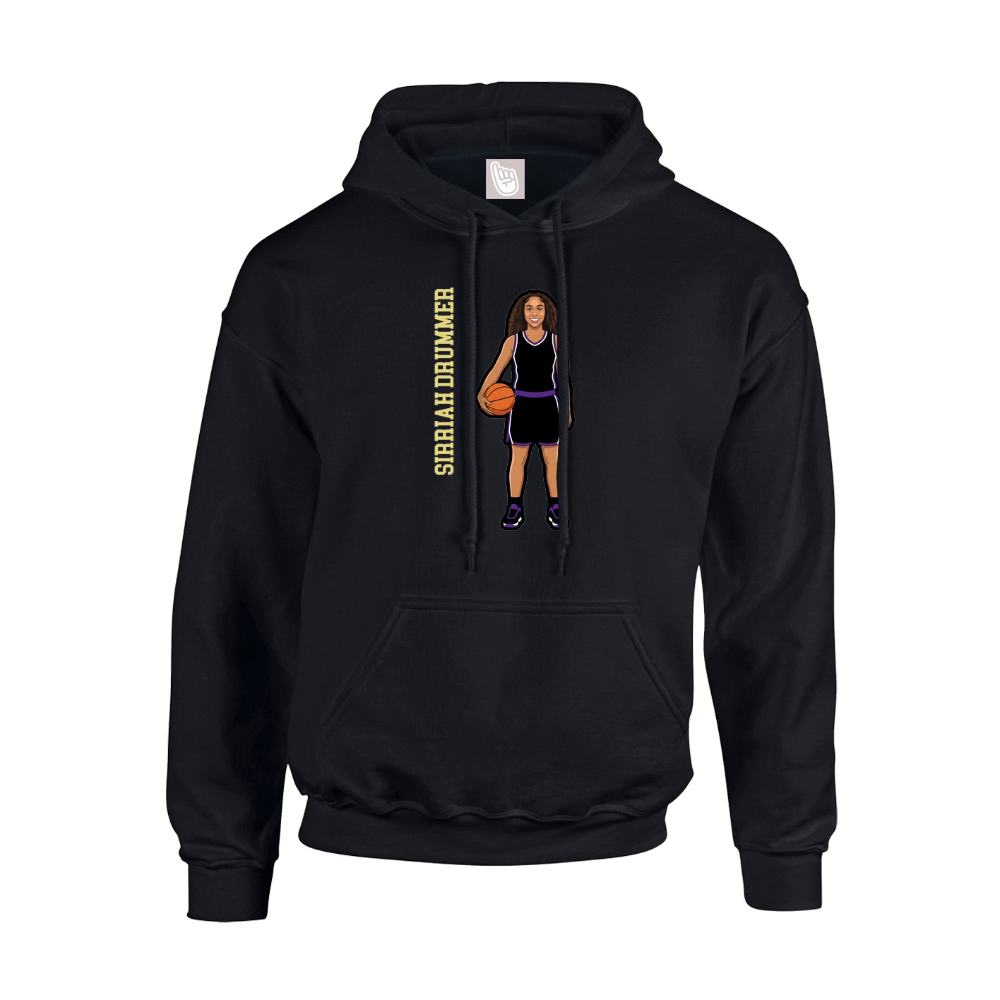 Youth Hoodie — Name Vertical in Black