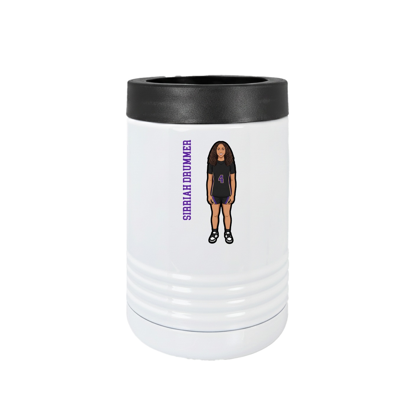 Beverage Holder — Name Vertical in White