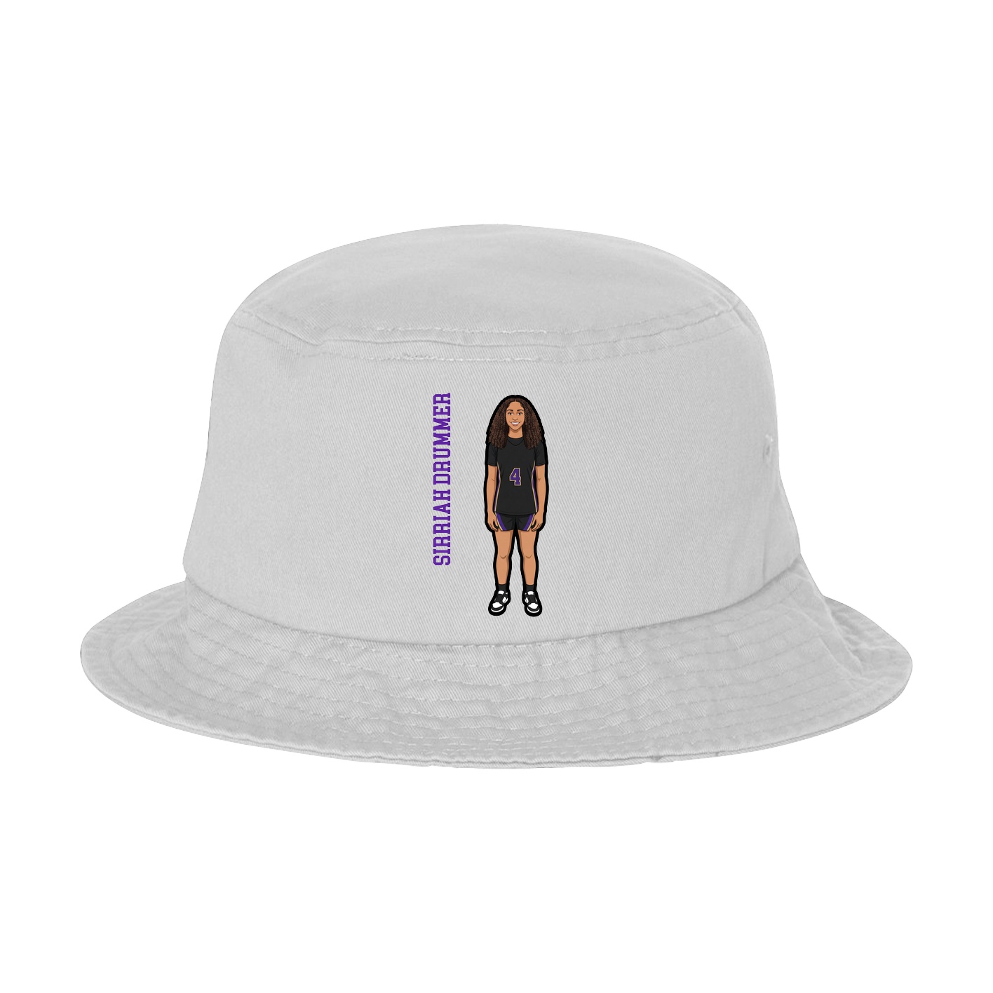 Bucket Cap — Name Vertical in White
