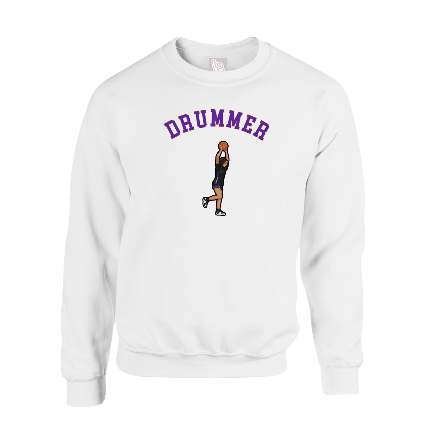 Fleece Crew — Shirsey Arch in White