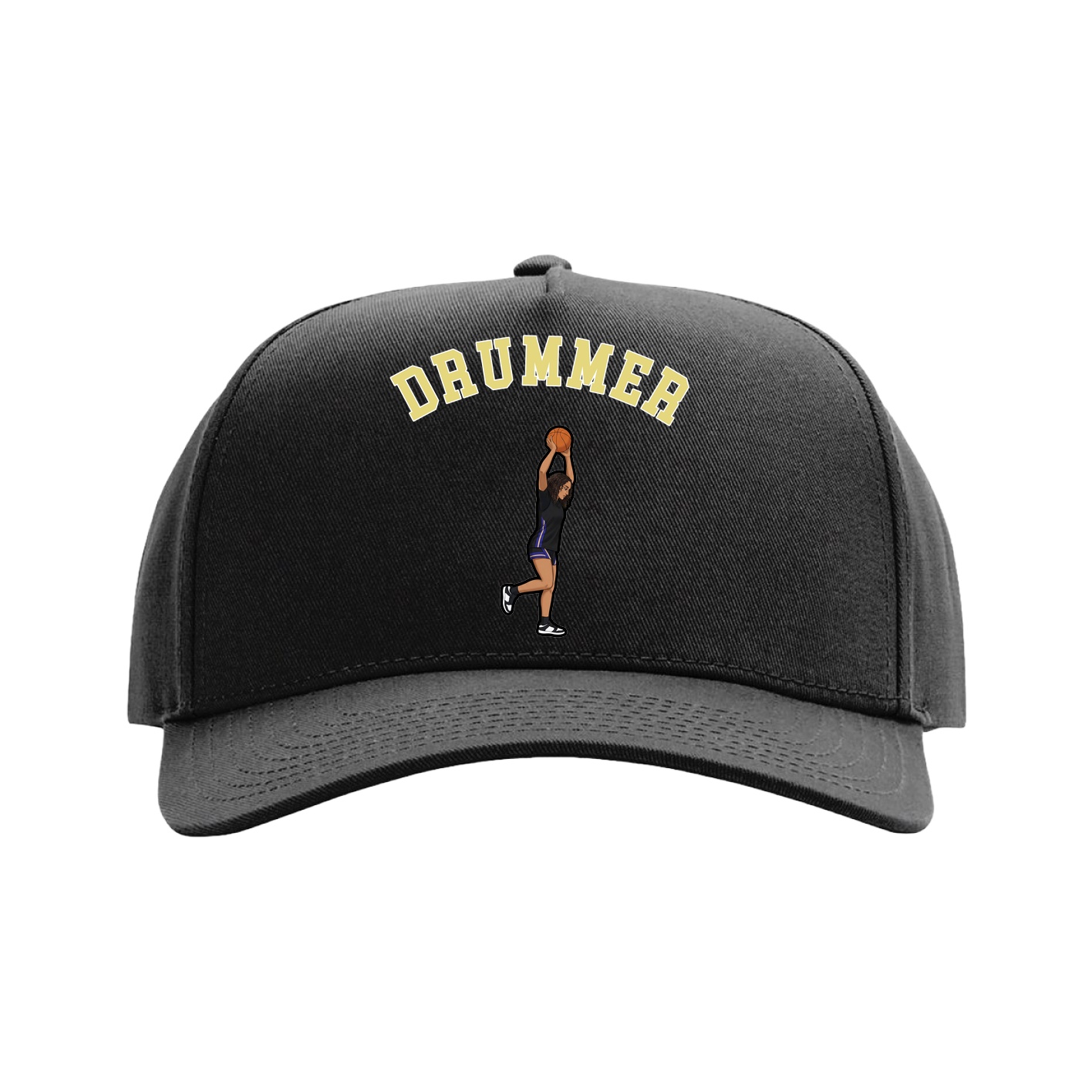 Full Fabric Five-Panel Champ Cap — Shirsey Arch in Black