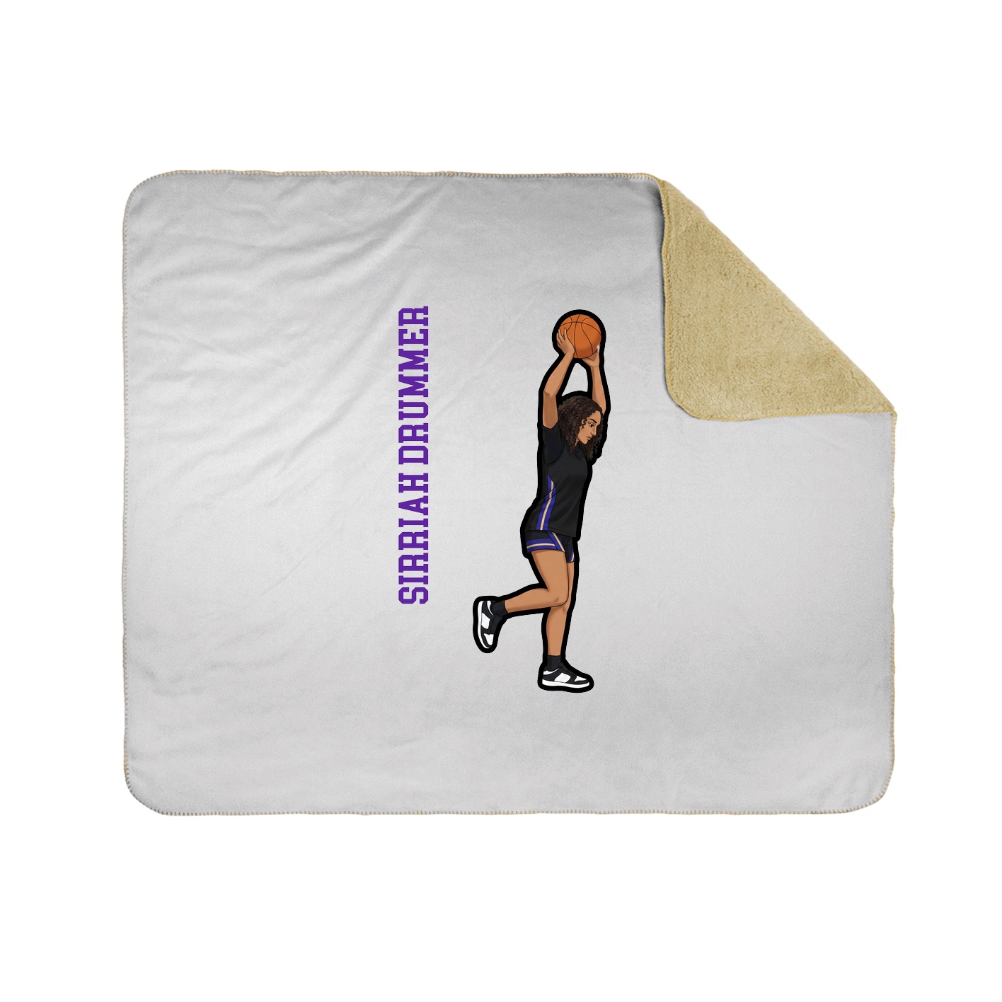 Throw Blanket — Name Vertical in White