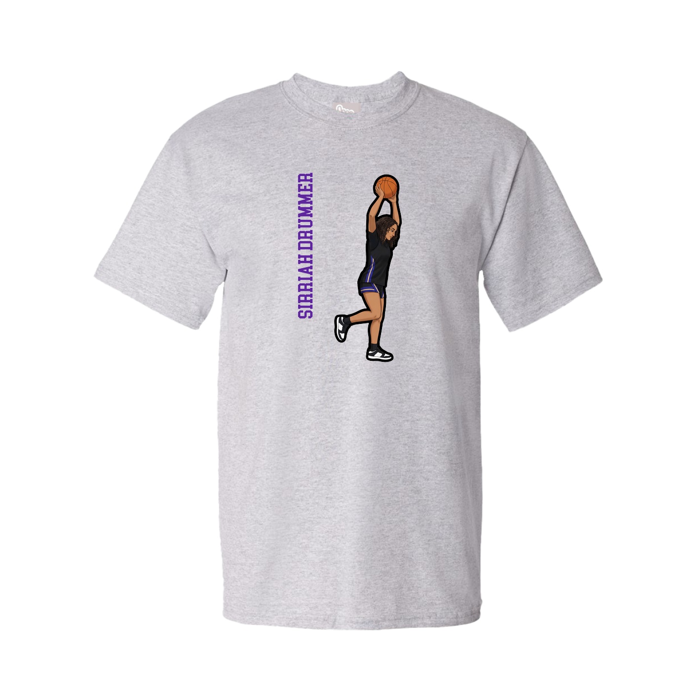 Tee — Name Vertical in Grey