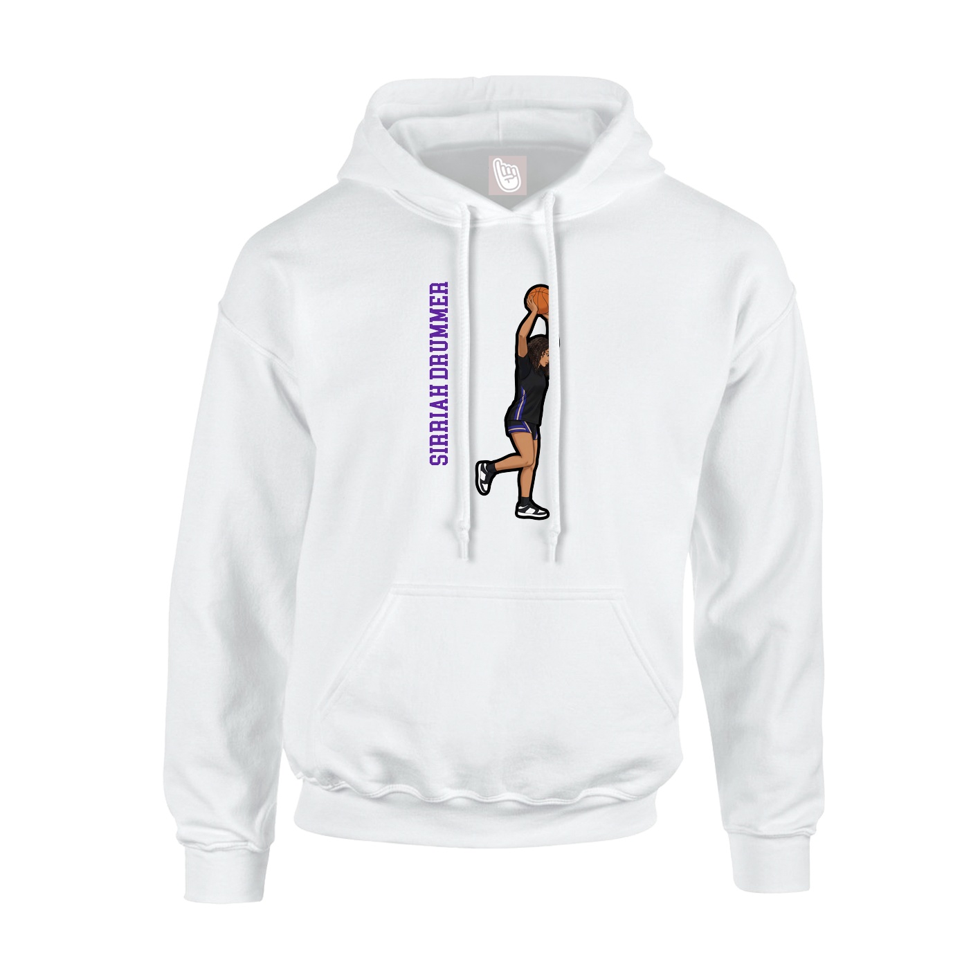 Hoodie — Name Vertical in White