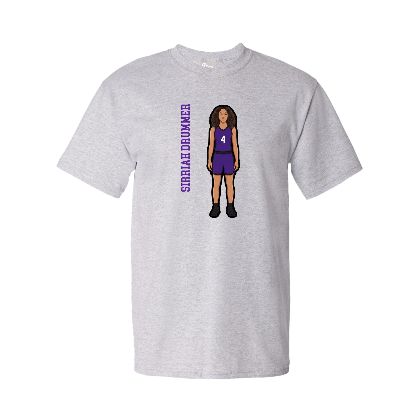 Youth Tee — Name Vertical in Grey
