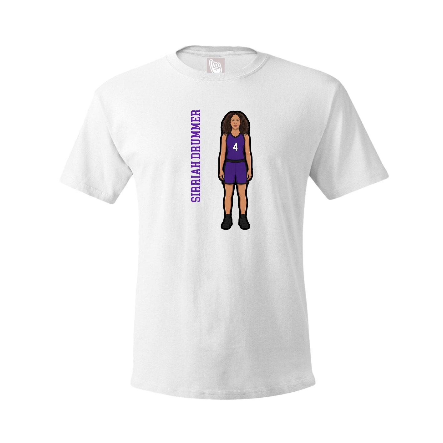 Youth Tee — Name Vertical in White