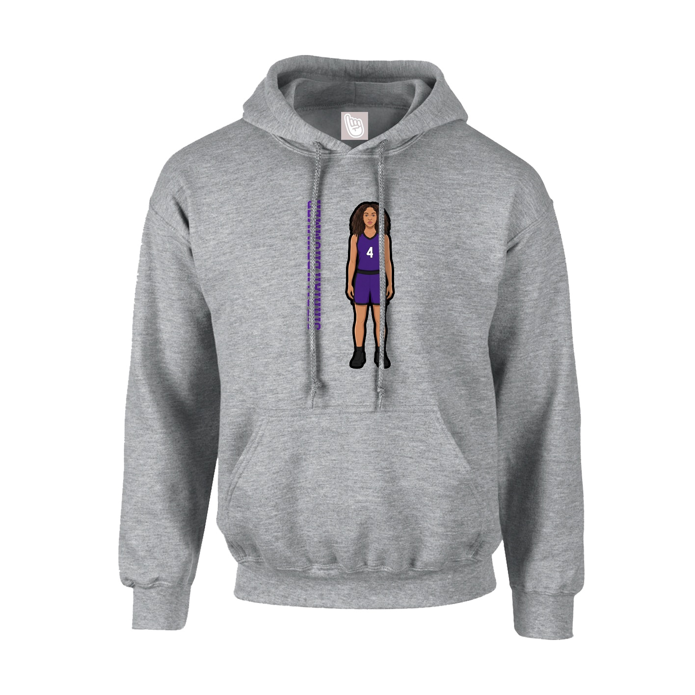 Youth Hoodie — Name Vertical in Grey