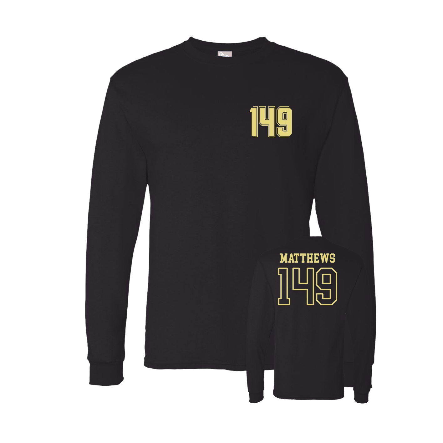 Long Sleeve Tee — Chest Back in Black