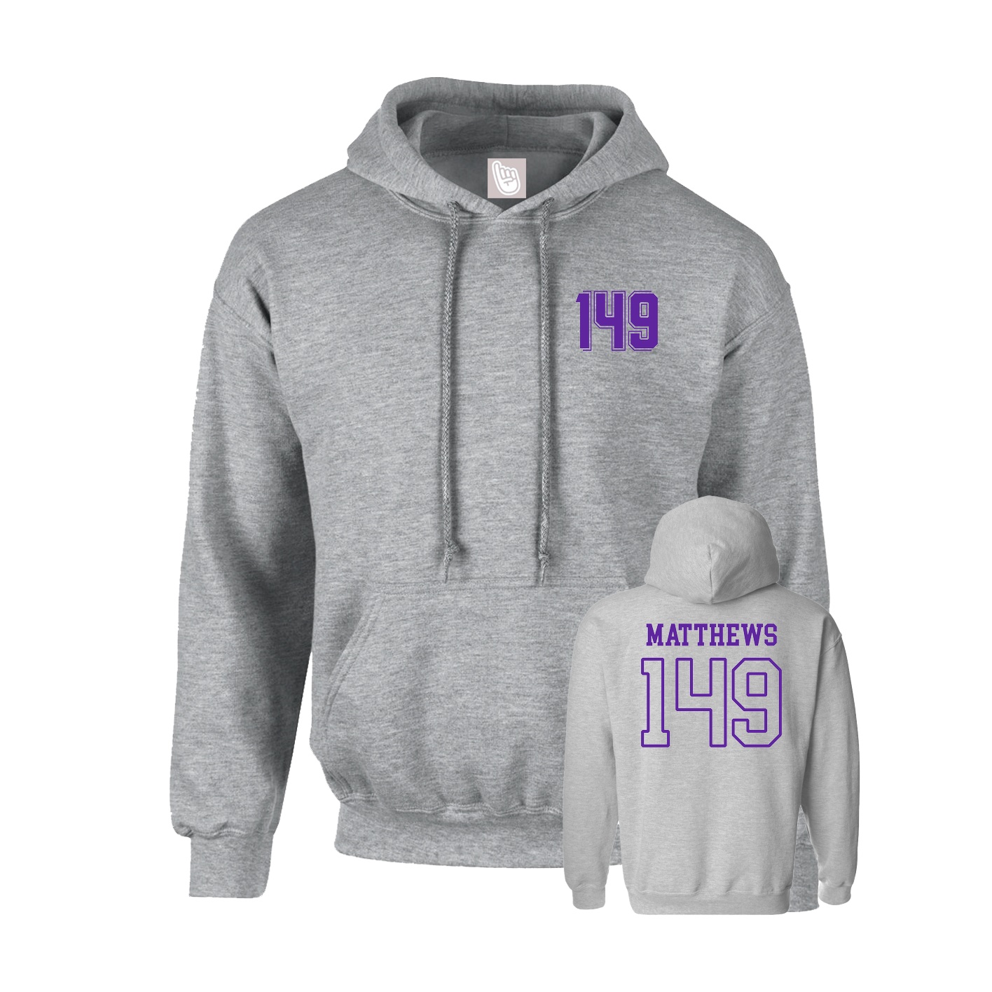 Hoodie — Chest Back in Grey