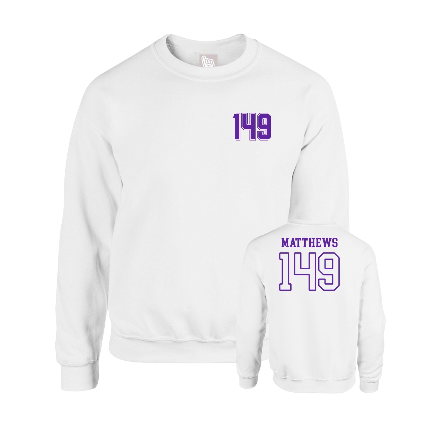 Fleece Crew — Chest Back in White