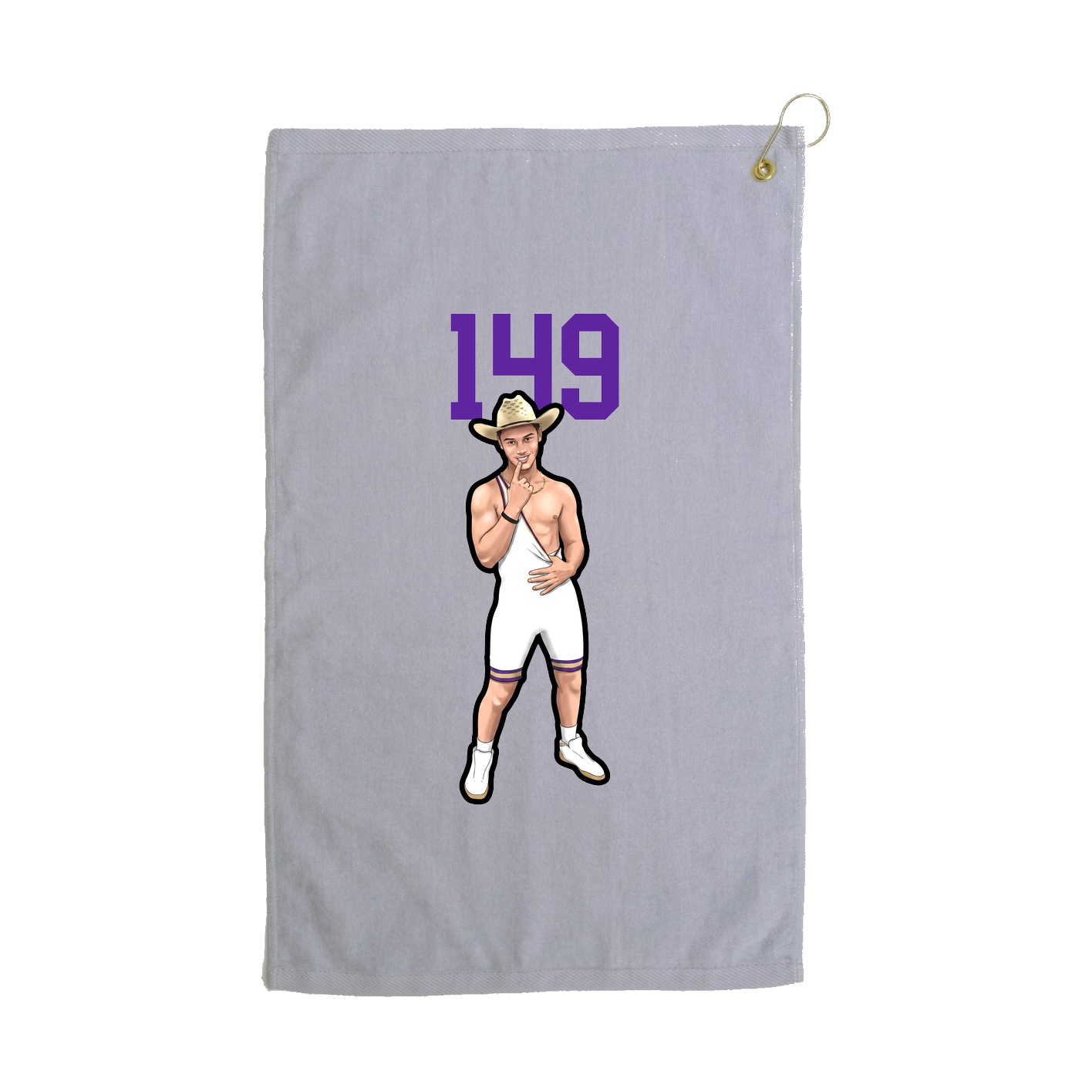 Golf Towel — Number Top in Grey
