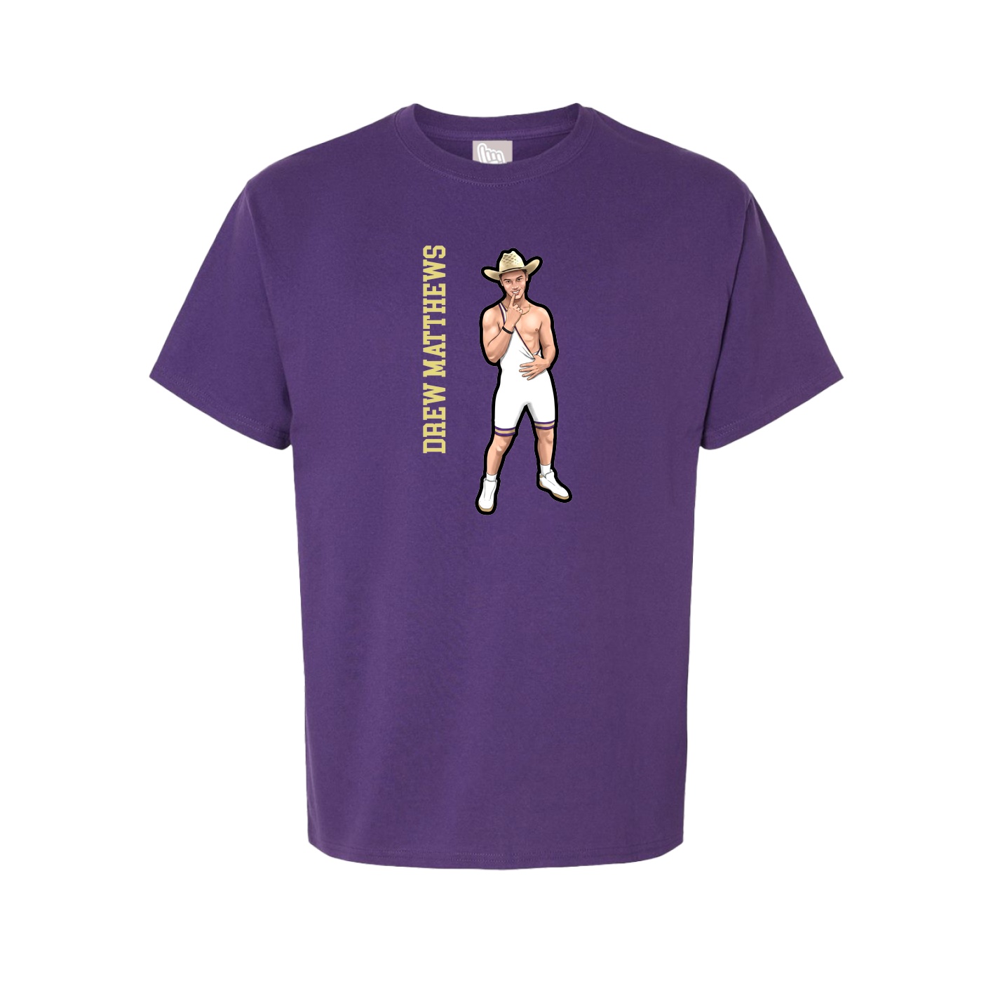 Youth Tee — Name Vertical in Purple