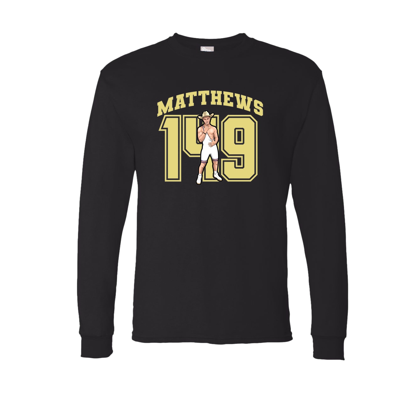 Long Sleeve Tee — Number in Black