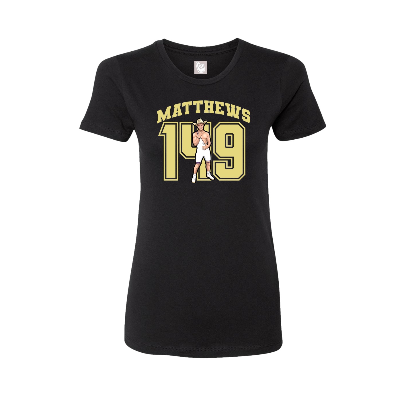 Fitted Women's Tee — Number in Black